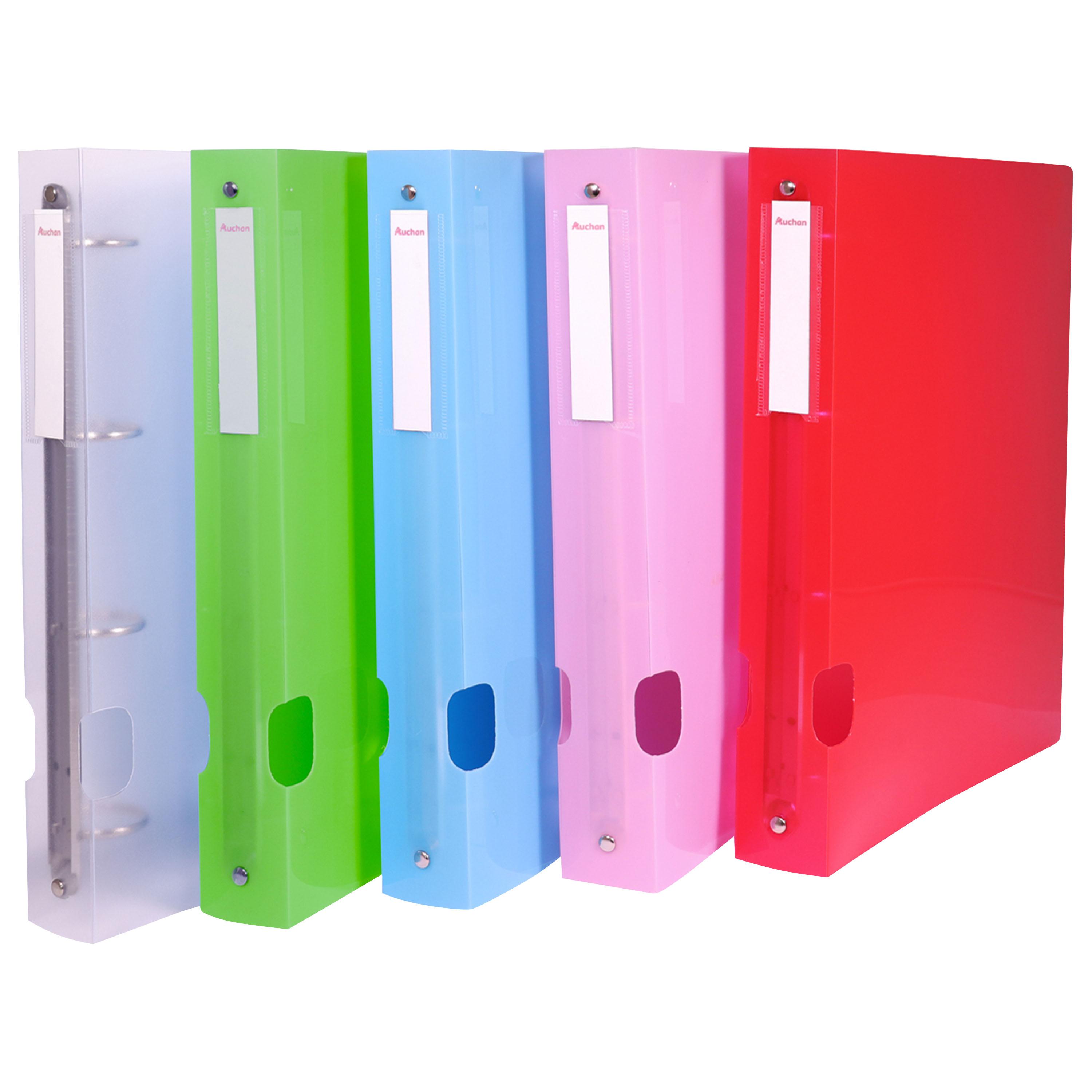AUCHAN Classeur souple DOS 40mm 4 anneaux