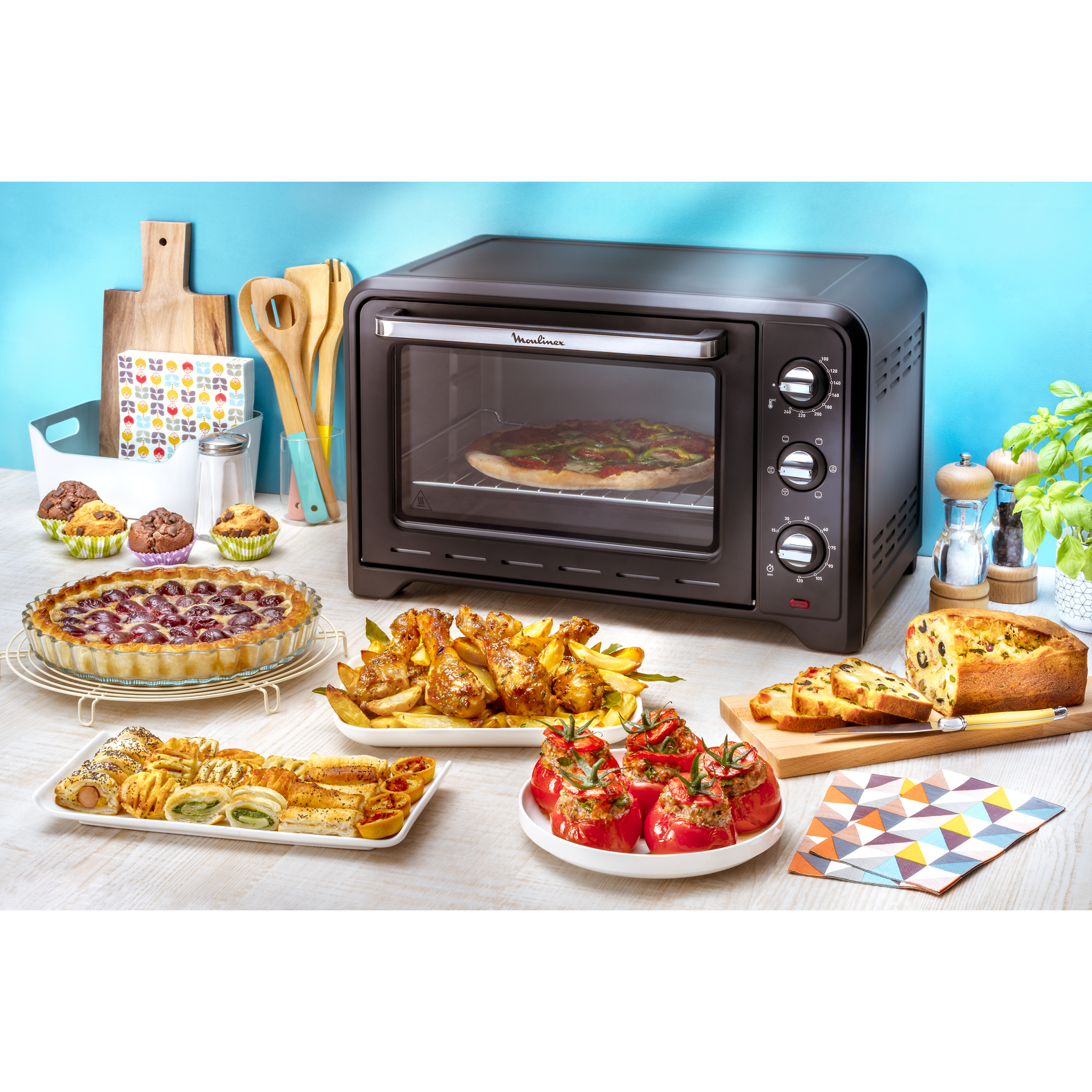 Voir la diapositive 10 : MOULINEX Mini four OX495810, 60 L - Noir