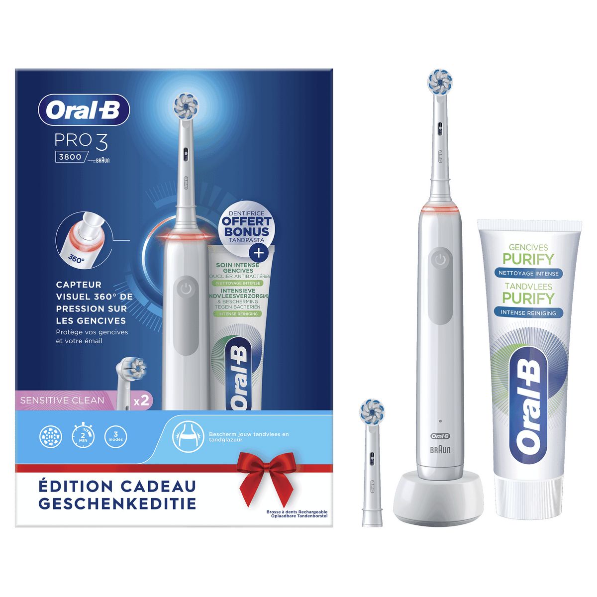ORAL-B Brosse à dents électrique PRO 3800 - Blanc