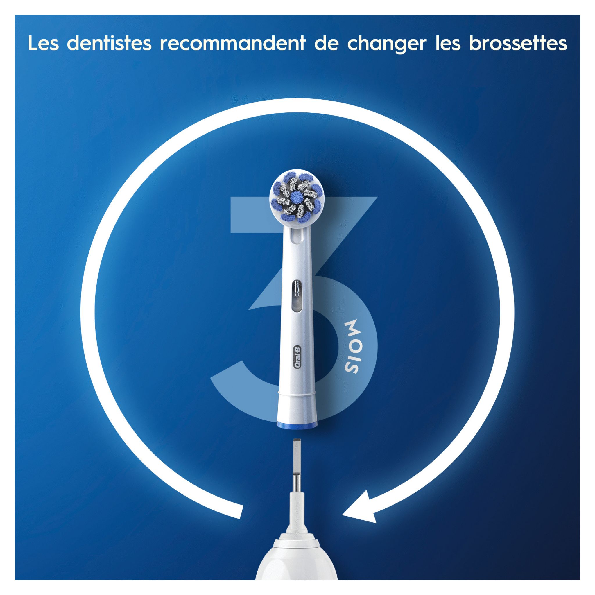 Voir la diapositive 4 : ORAL-B Brosse à dents électrique PRO 3800 - Blanc