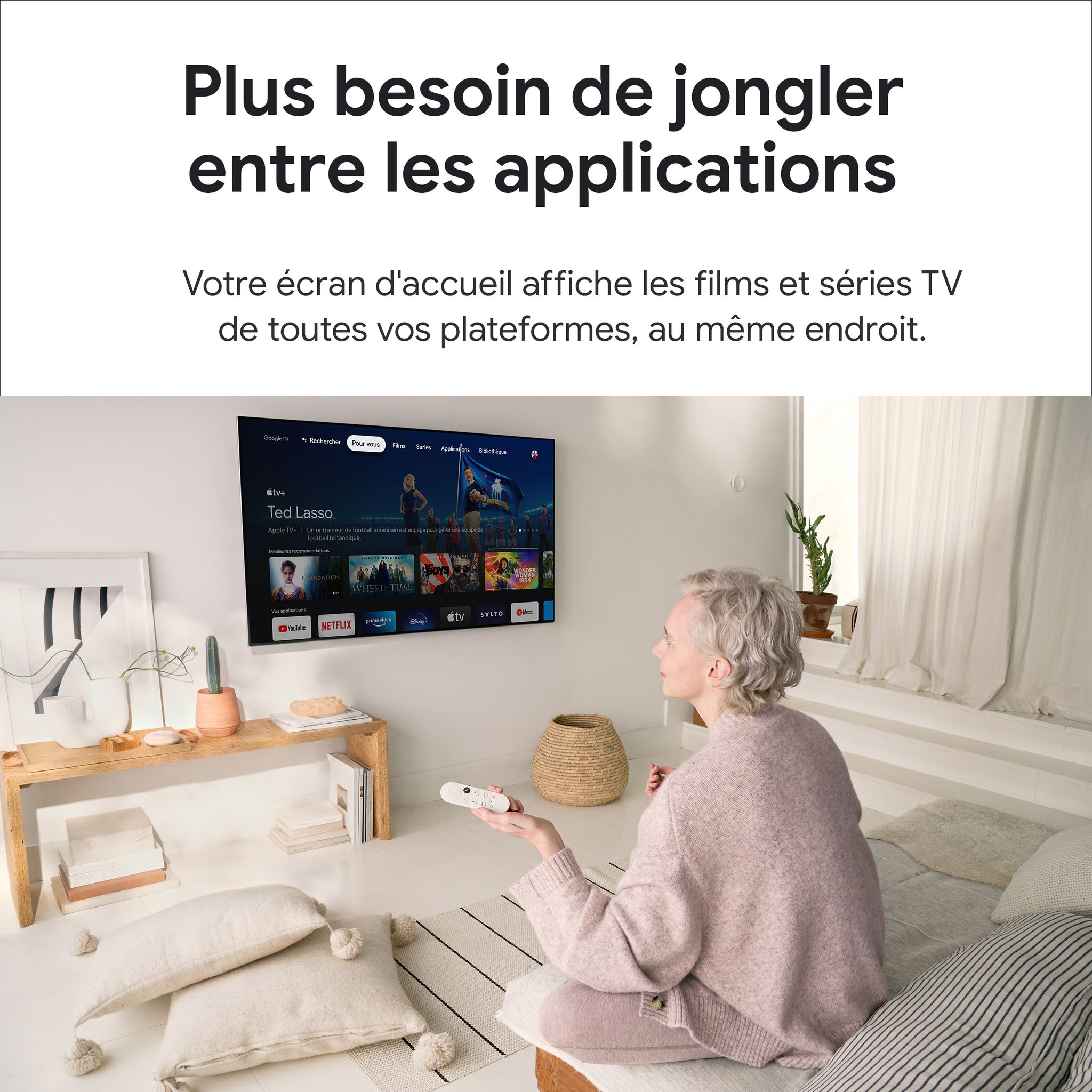 Voir la diapositive 2 : GOOGLE Chromecast HD avec Google TV - Blanc