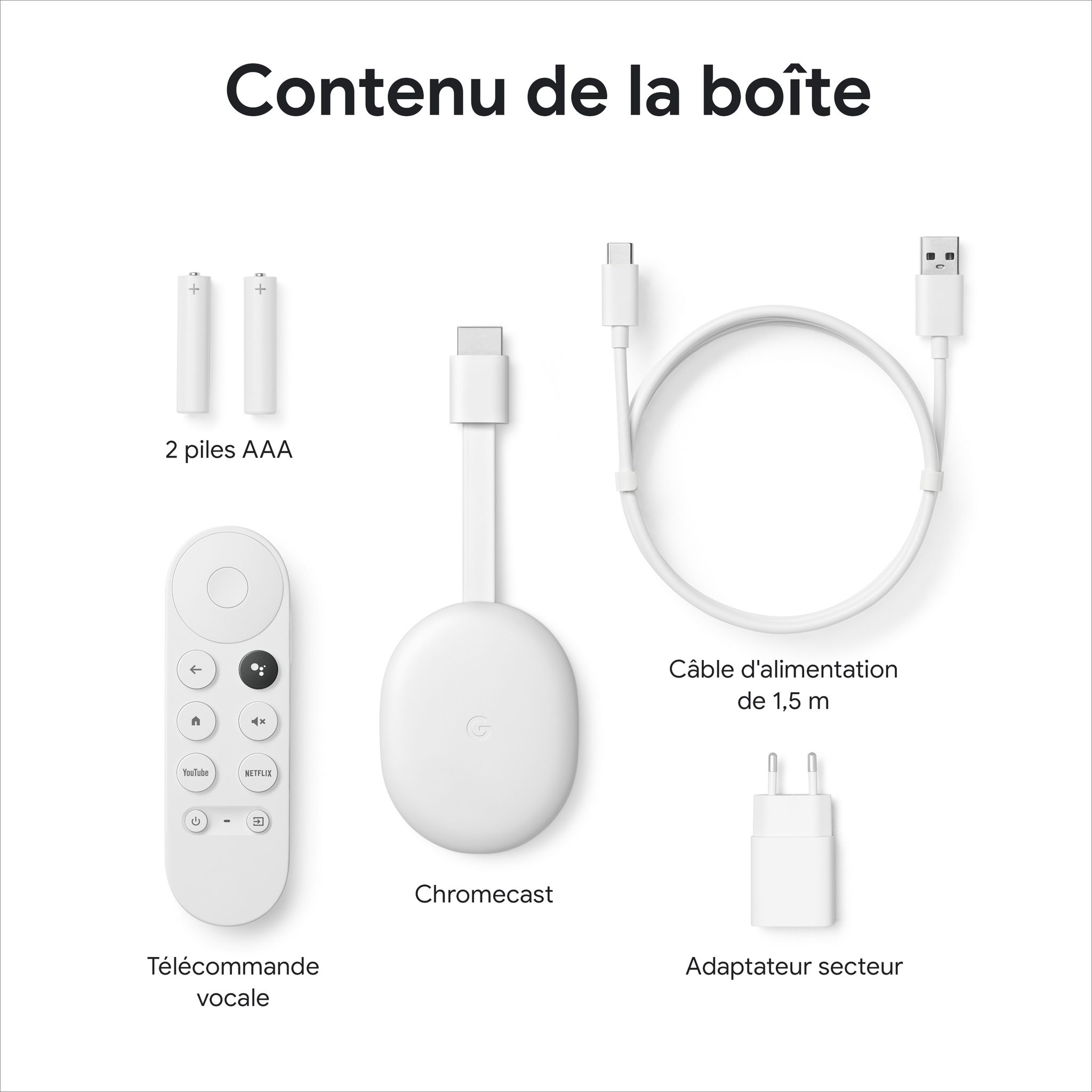 Voir la diapositive 4 : GOOGLE Chromecast HD avec Google TV - Blanc