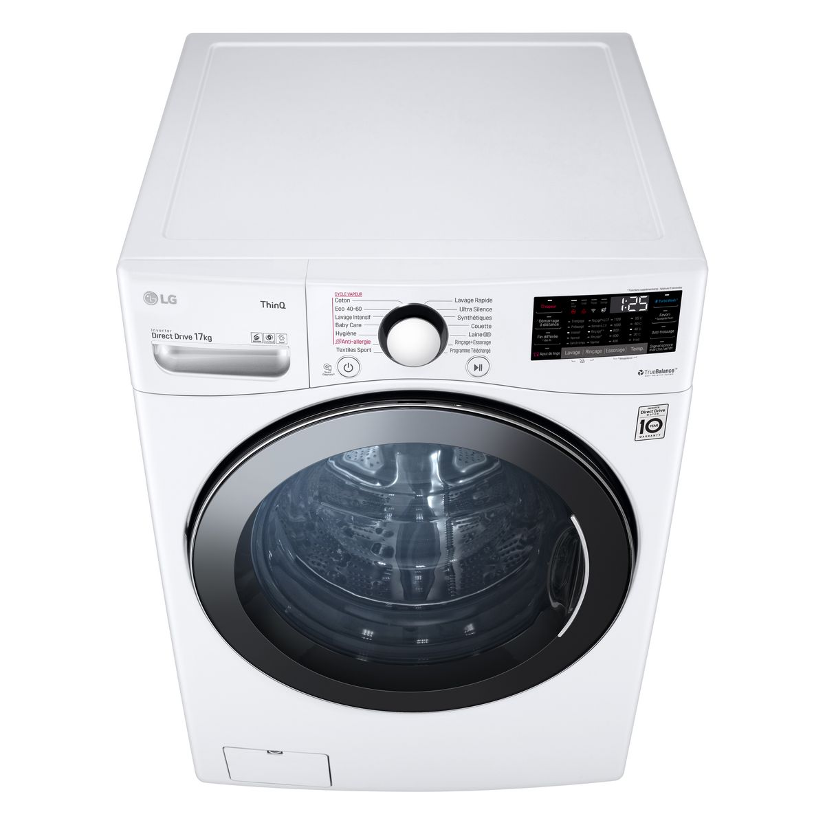 LG Lave linge hublot F71P12WHS, 17 kg, 1100 T/min, induction, Connecté, E