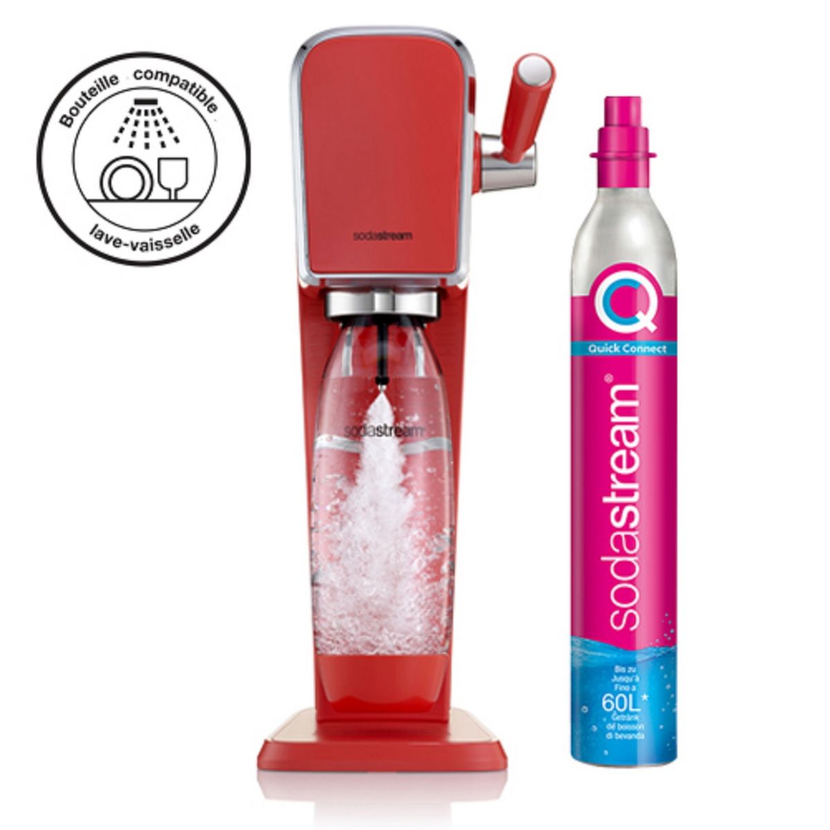 SODASTREAM Gazéificateur ART MANDARINE - Rouge