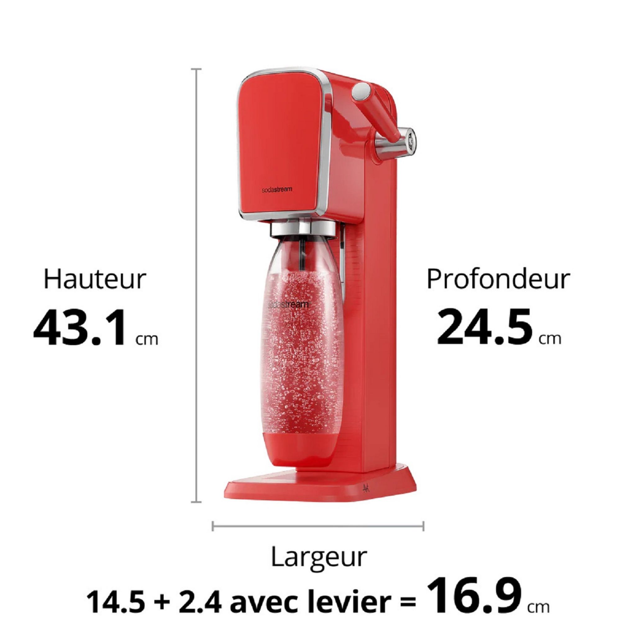 Voir la diapositive 3 : SODASTREAM Gazéificateur ART MANDARINE - Rouge