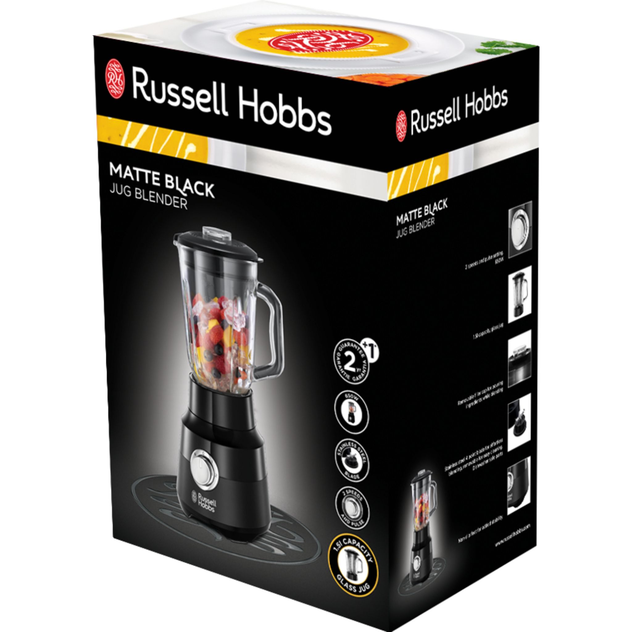 Voir la diapositive 2 : RUSSELL HOBBS Blender bol en verre 24722-56 - Noir