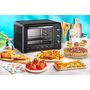 Voir la diapositive 3 : MOULINEX Mini four avec pierre à pizza chaleur tournante OX487810, 39 L, Noir