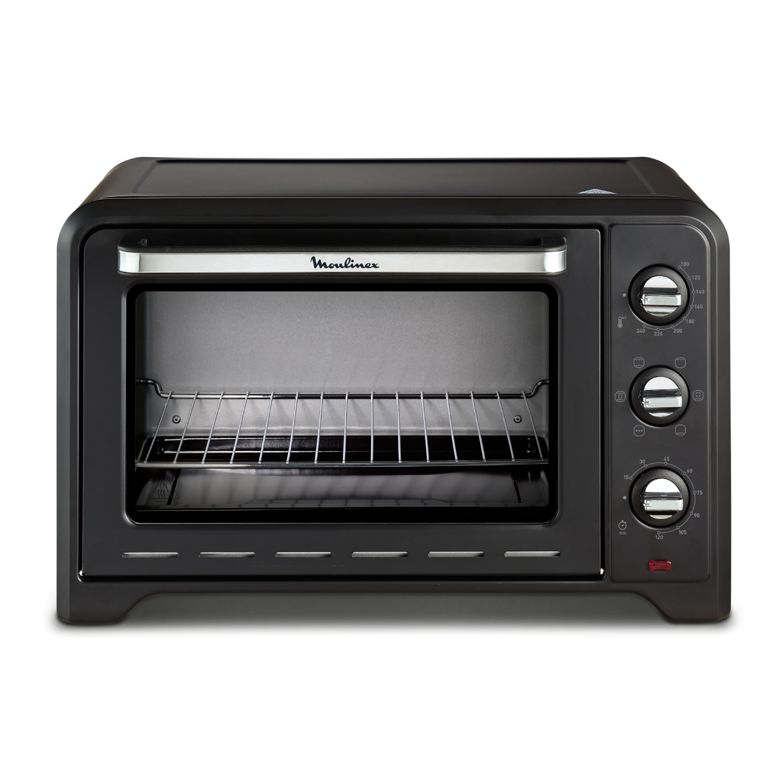 Voir la diapositive 5 : MOULINEX Mini four avec pierre à pizza chaleur tournante OX487810, 39 L, Noir