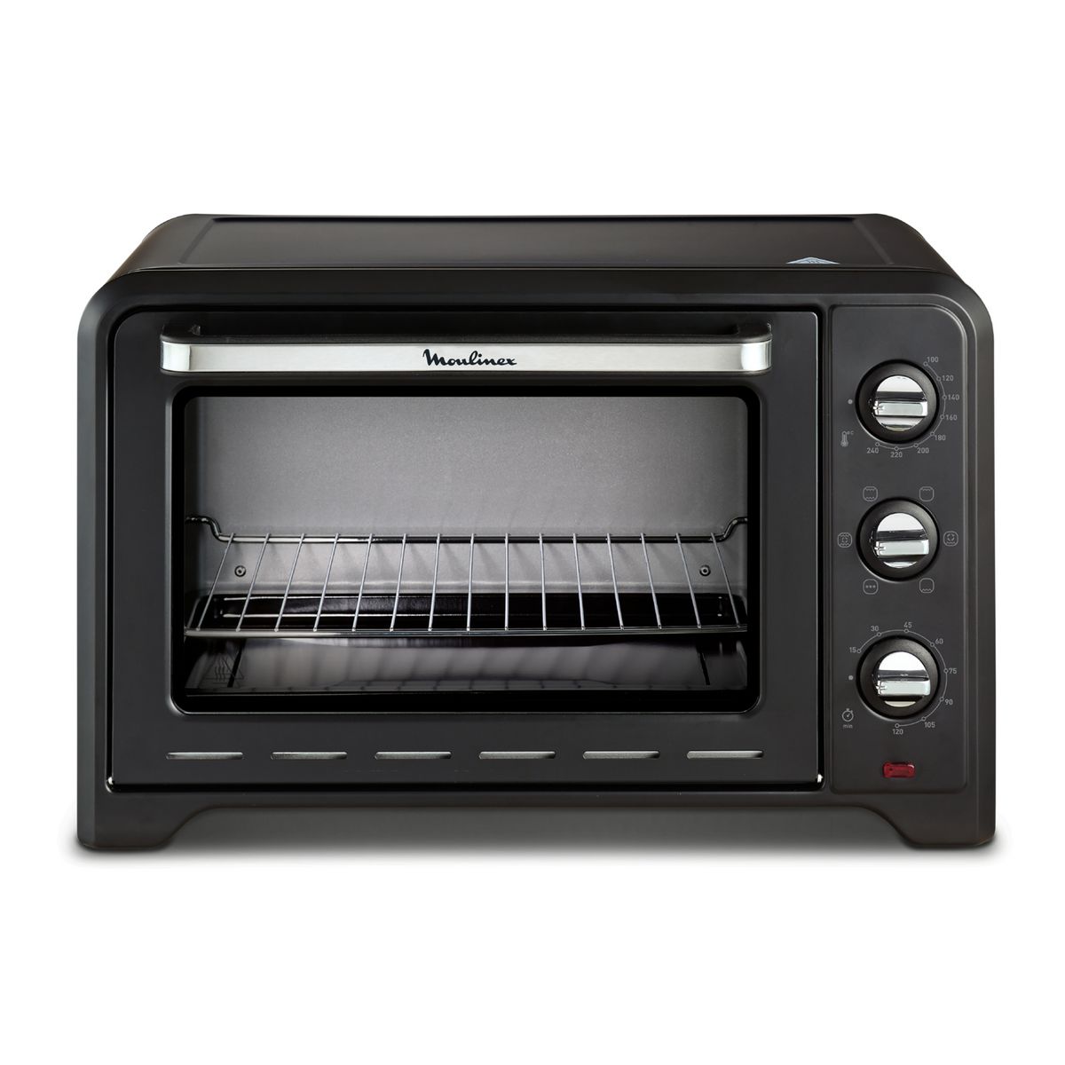MOULINEX Mini four avec pierre à pizza chaleur tournante OX487810, 39 L, Noir