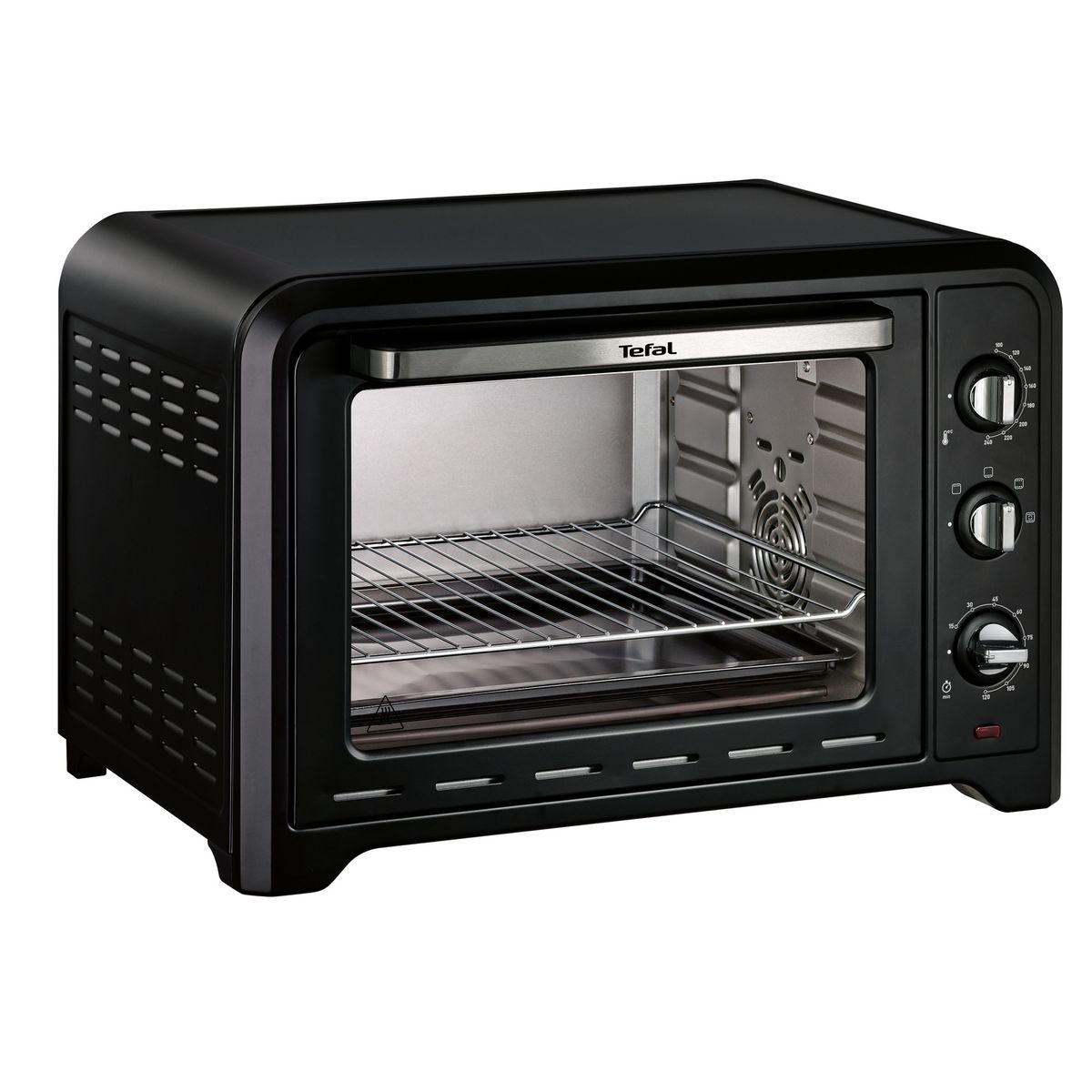 MOULINEX Mini four avec pierre à pizza chaleur tournante OX487810, 39 L, Noir