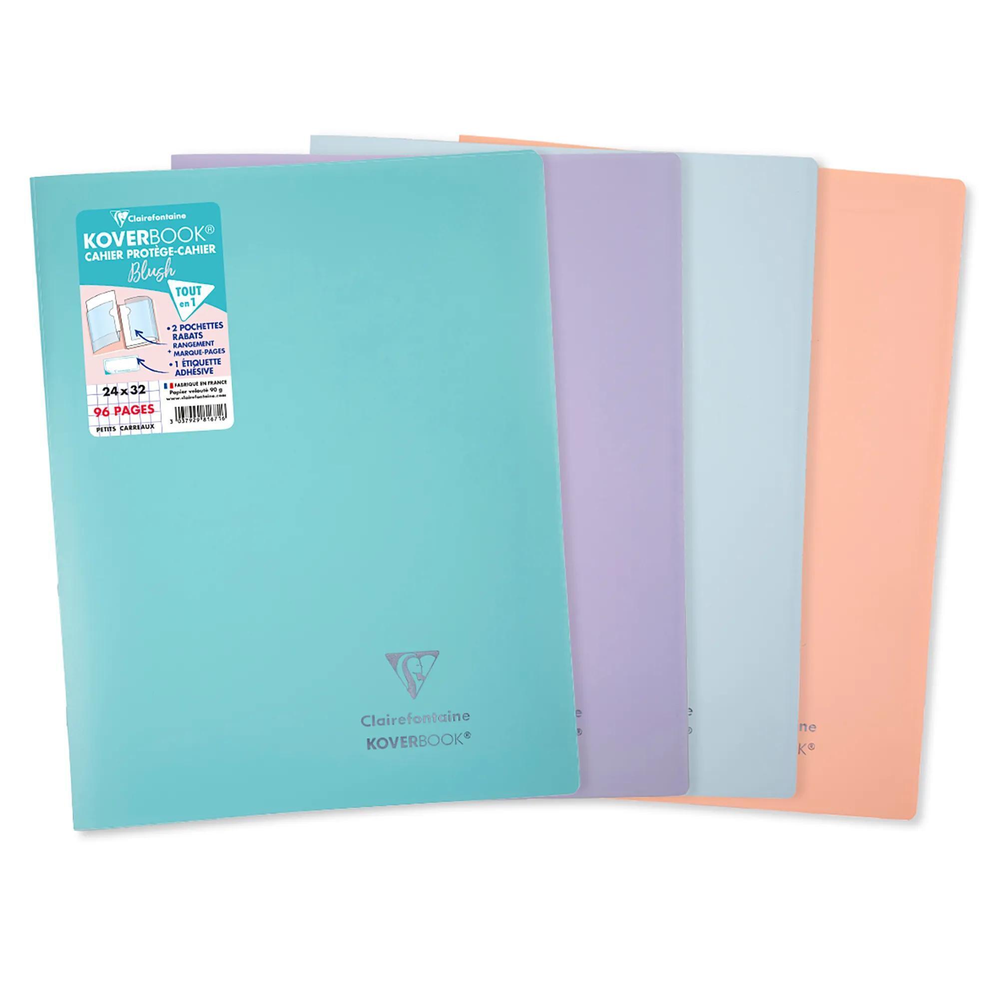 CLAIREFONTAINE Cahier Koverbook Blush - 24 x 32cm - 96 pages - Petits carreaux