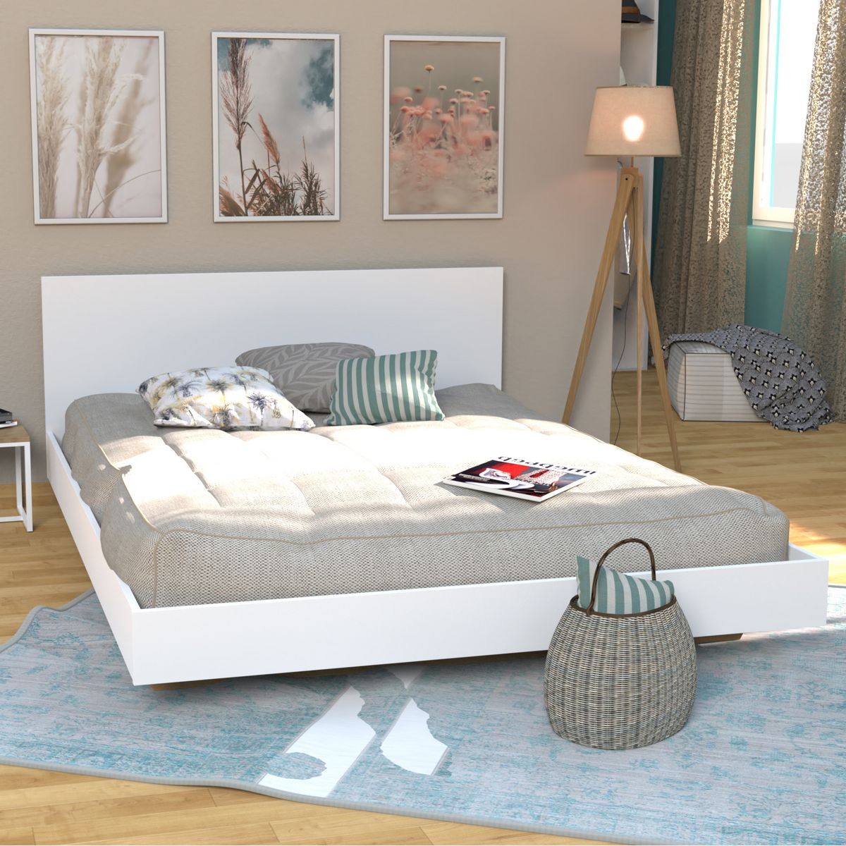 Lit double 160x200 cm avec tête de lit LAGOS