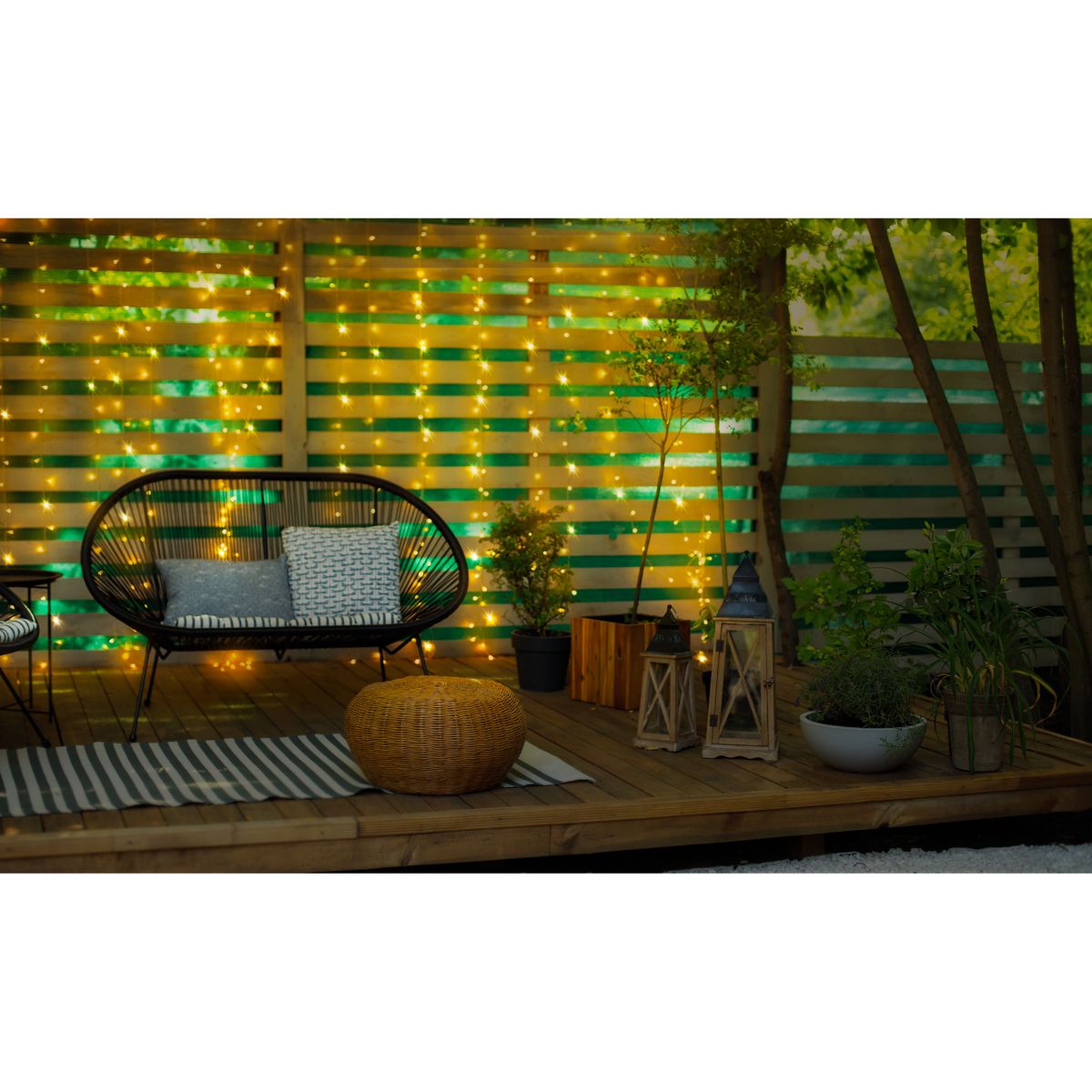 Guirlande solaire de jardin 100 Leds Blanche