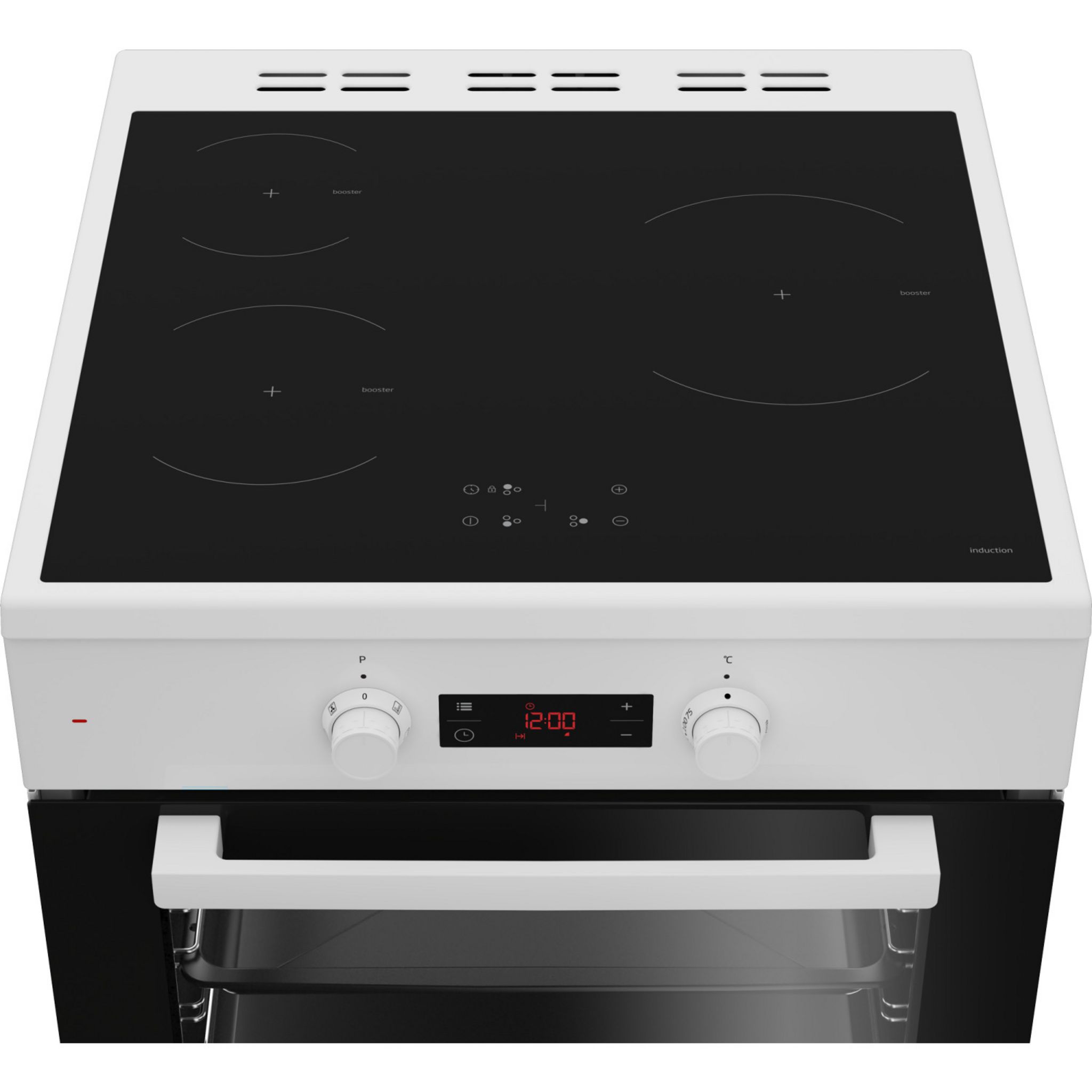 Voir la diapositive 4 : BEKO Cuisinière induction FSE68302MWC, 60 cm, 3 foyers, Four multifonction