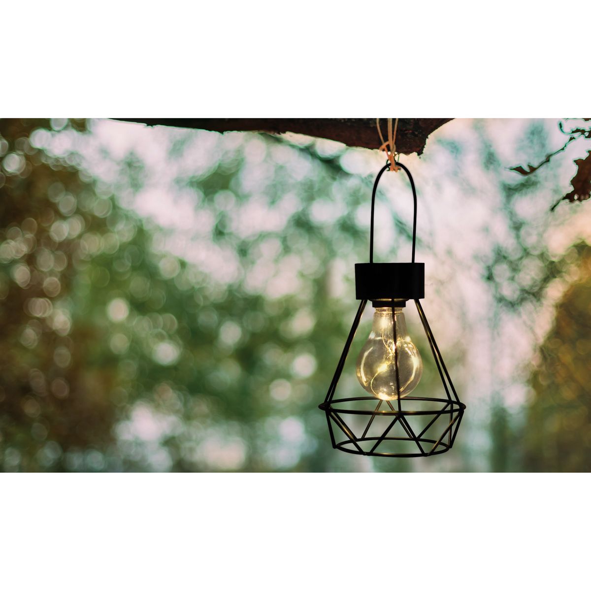 Lanterne solaire géométrique noire