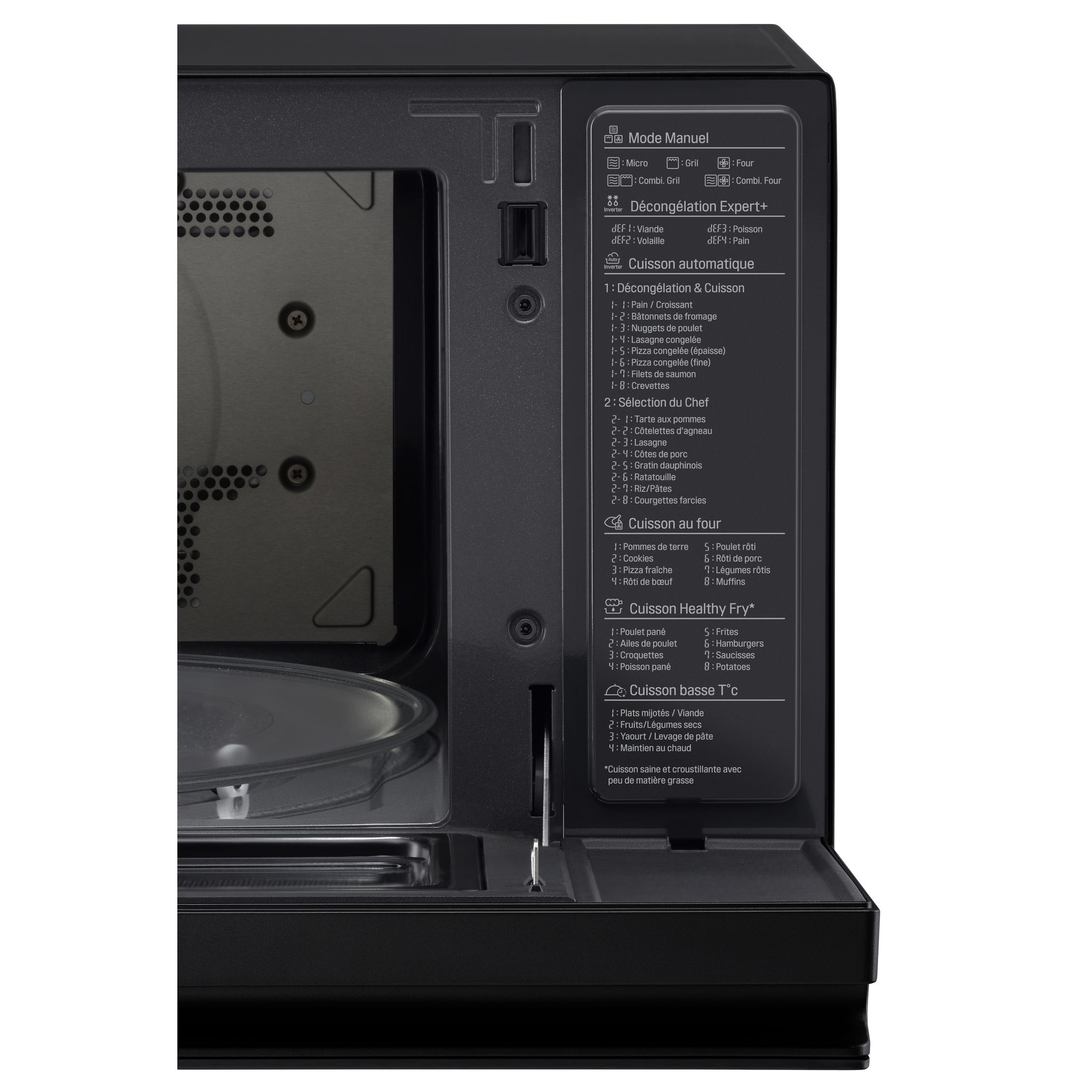 Voir la diapositive 7 : LG Micro-ondes combiné MJ3965BCR, 1100 W - Capacité 39 L - Noir