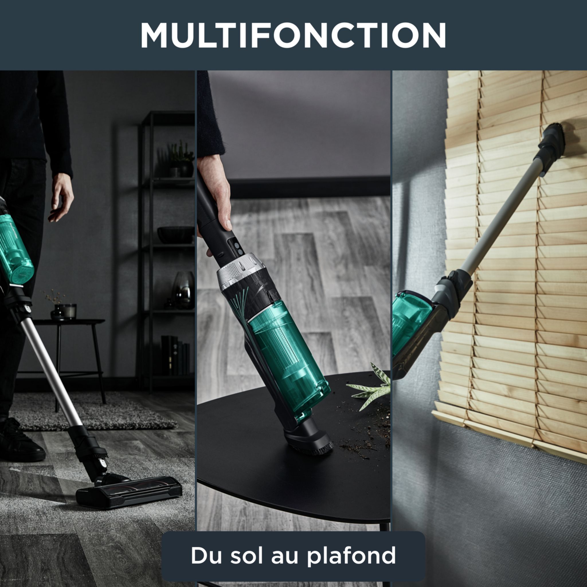 Voir la diapositive 5 : ROWENTA Aspirateur balai multifonction RH1127WO X-NANO - Vert