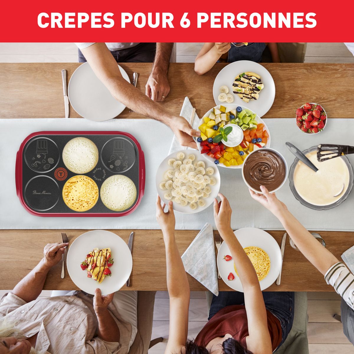 TEFAL Crêpière PY55B510 - Rouge