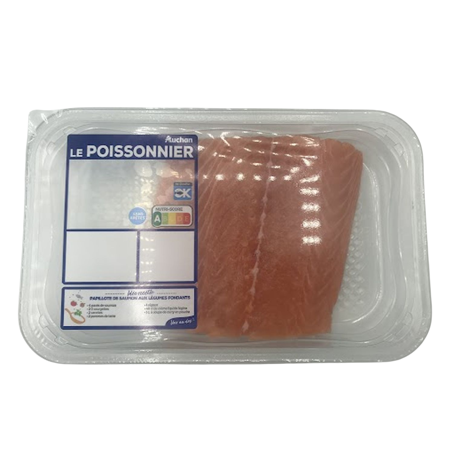 Voir la diapositive 2 : AUCHAN LE POISSONNIER Filet de saumon de Norvège 250g