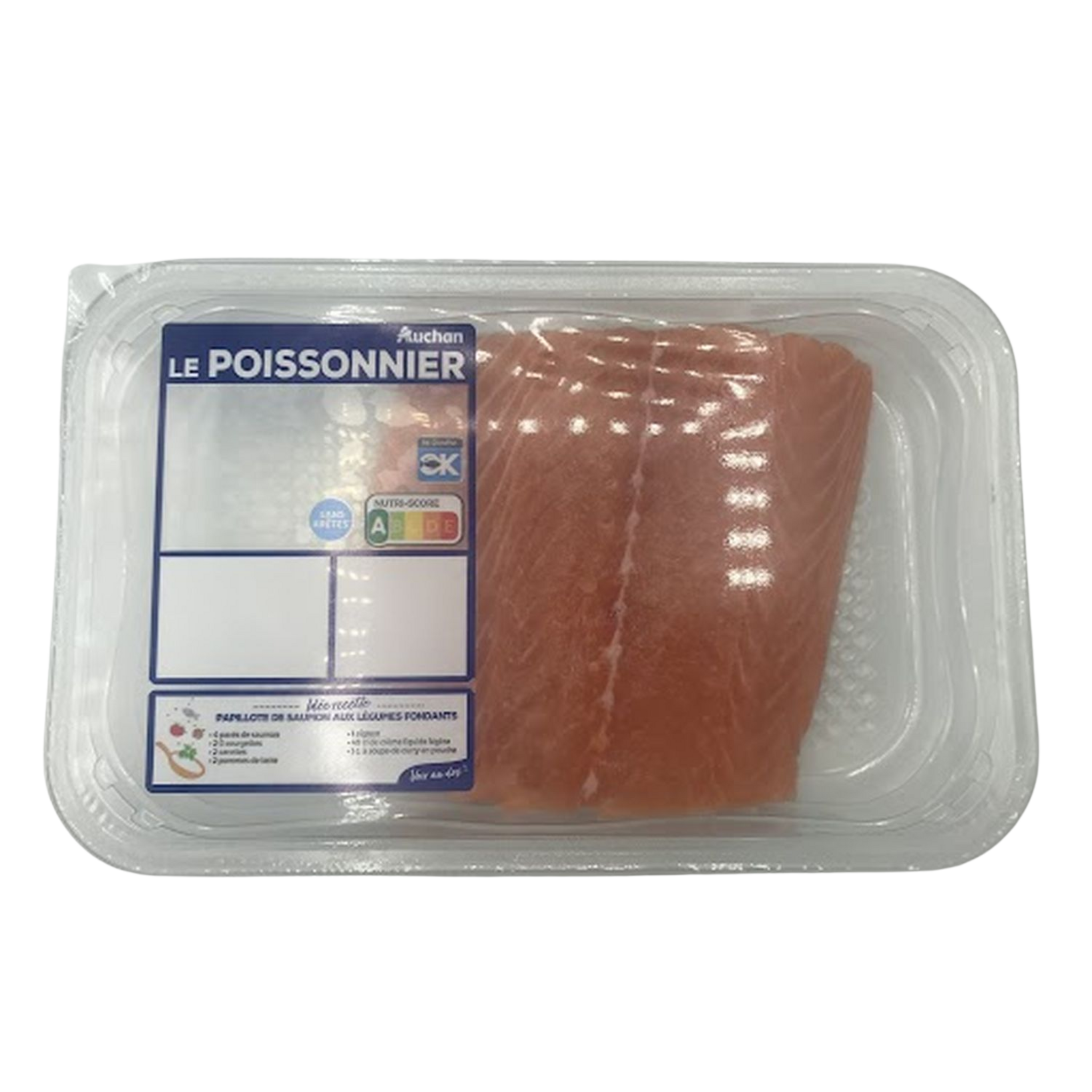 Voir la diapositive 2 : AUCHAN LE POISSONNIER Filet de saumon de Norvège 250g