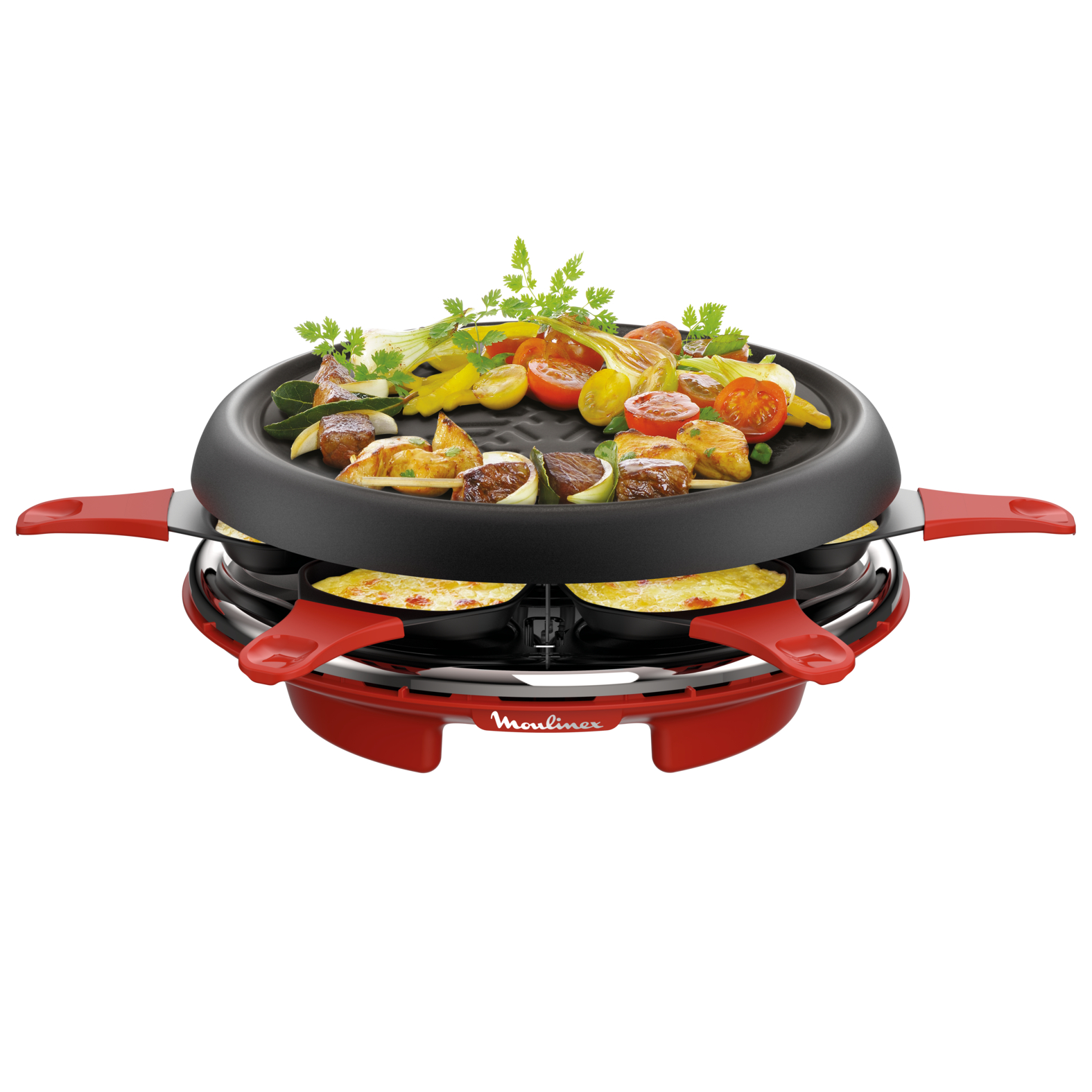 Voir la diapositive 2 : MOULINEX Appareil à raclette RE151512 - Rouge