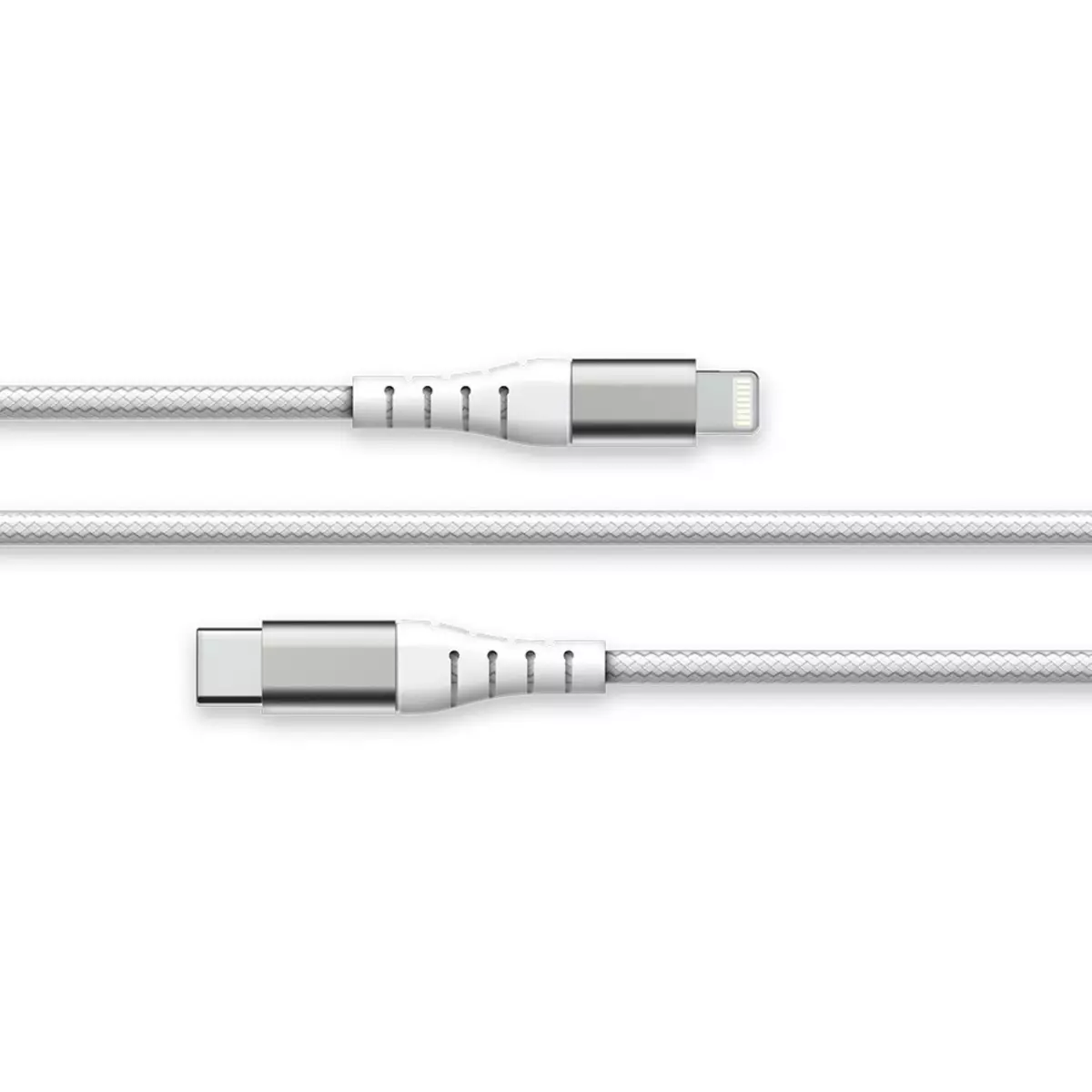 BIGBEN Câble renforcé USB C/Lightning - Longueur du câble 2m - Blanc