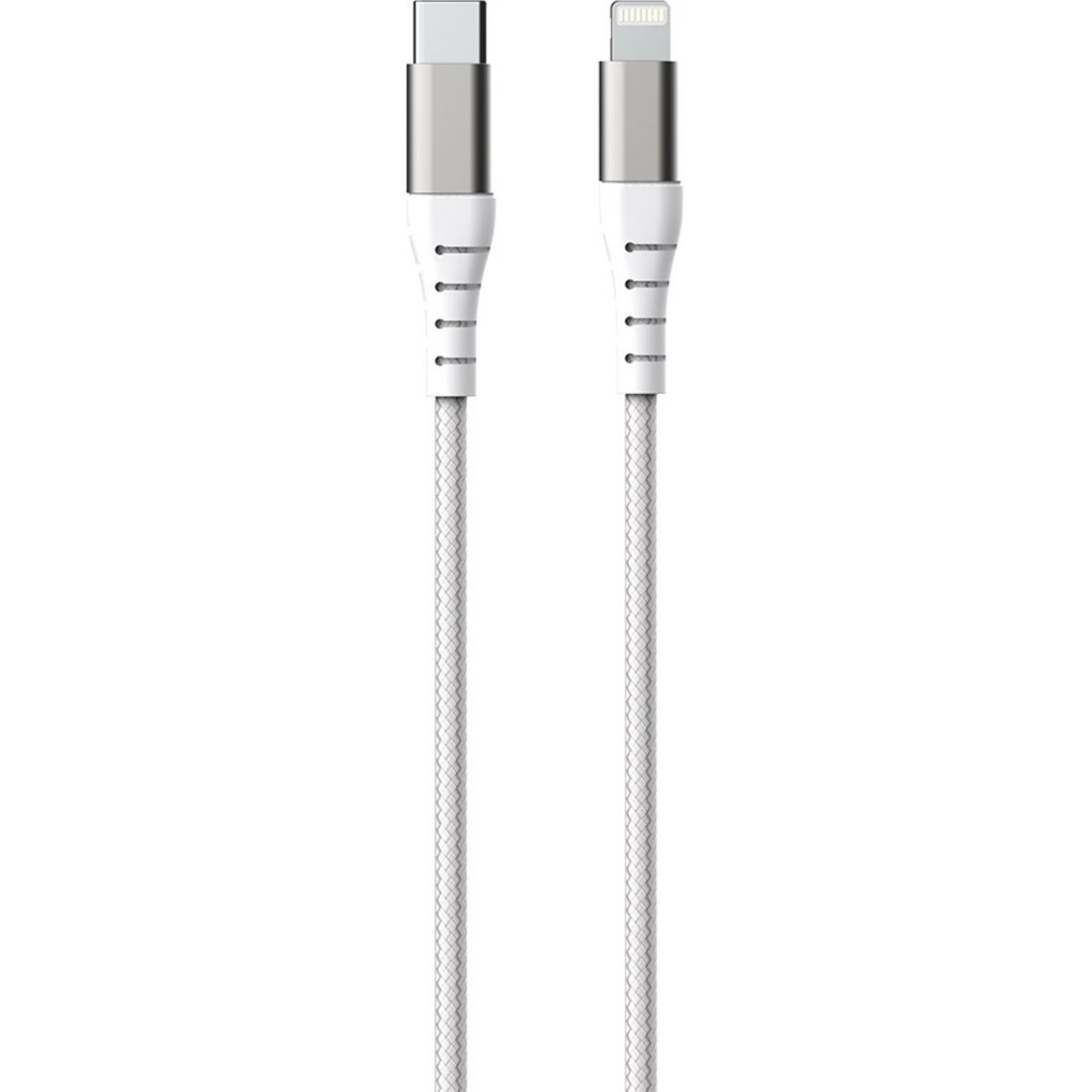 BIGBEN Câble renforcé USB C/Lightning - Longueur du câble 2m - Blanc