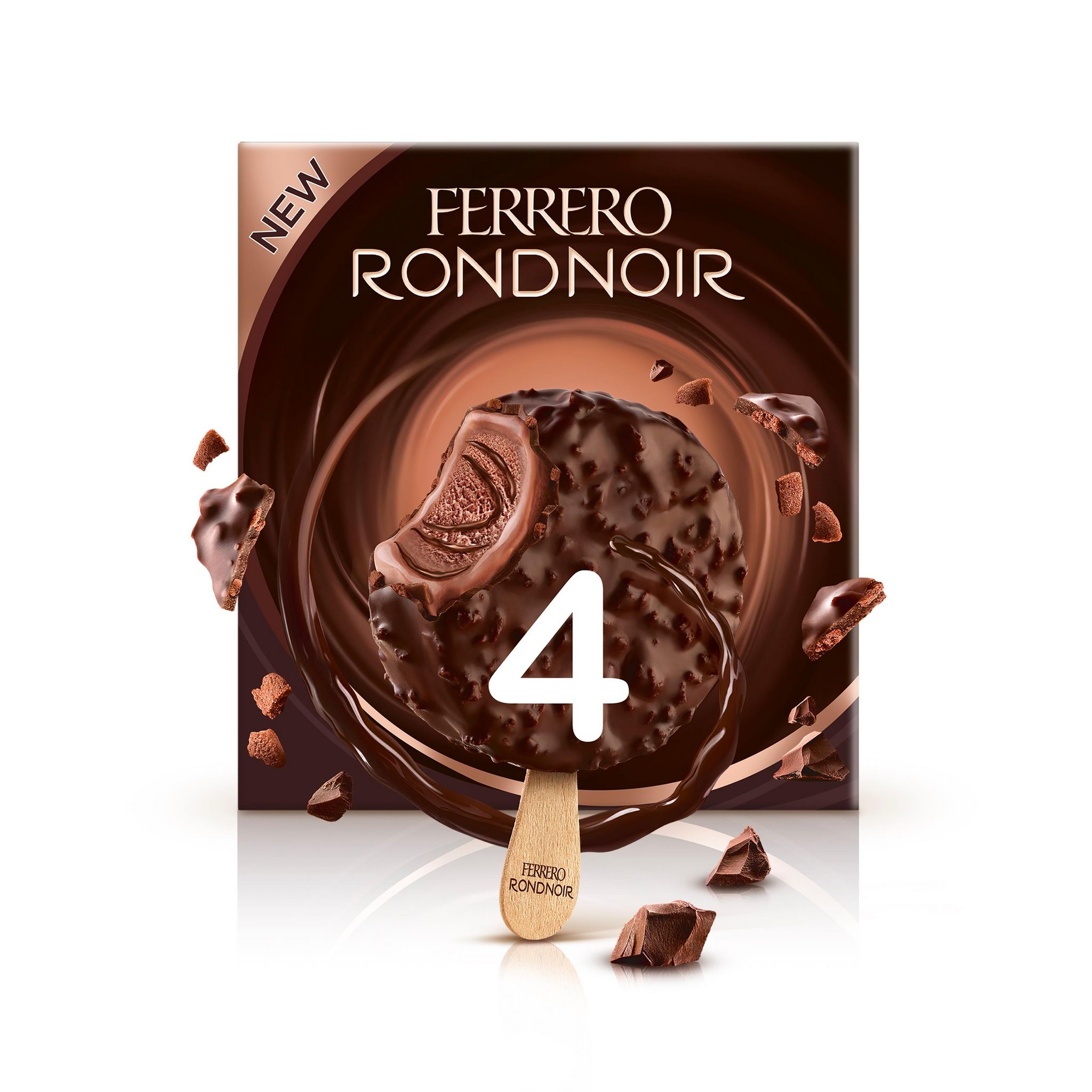 Voir la diapositive 4 : FERRERO Bâtonnets glacés Rondnoir chocolat noir 4 pièces 200g