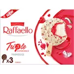 RAFFAELLO Bâtonnet glacé triple framboise et chocolat blanc 3 pièces 138g