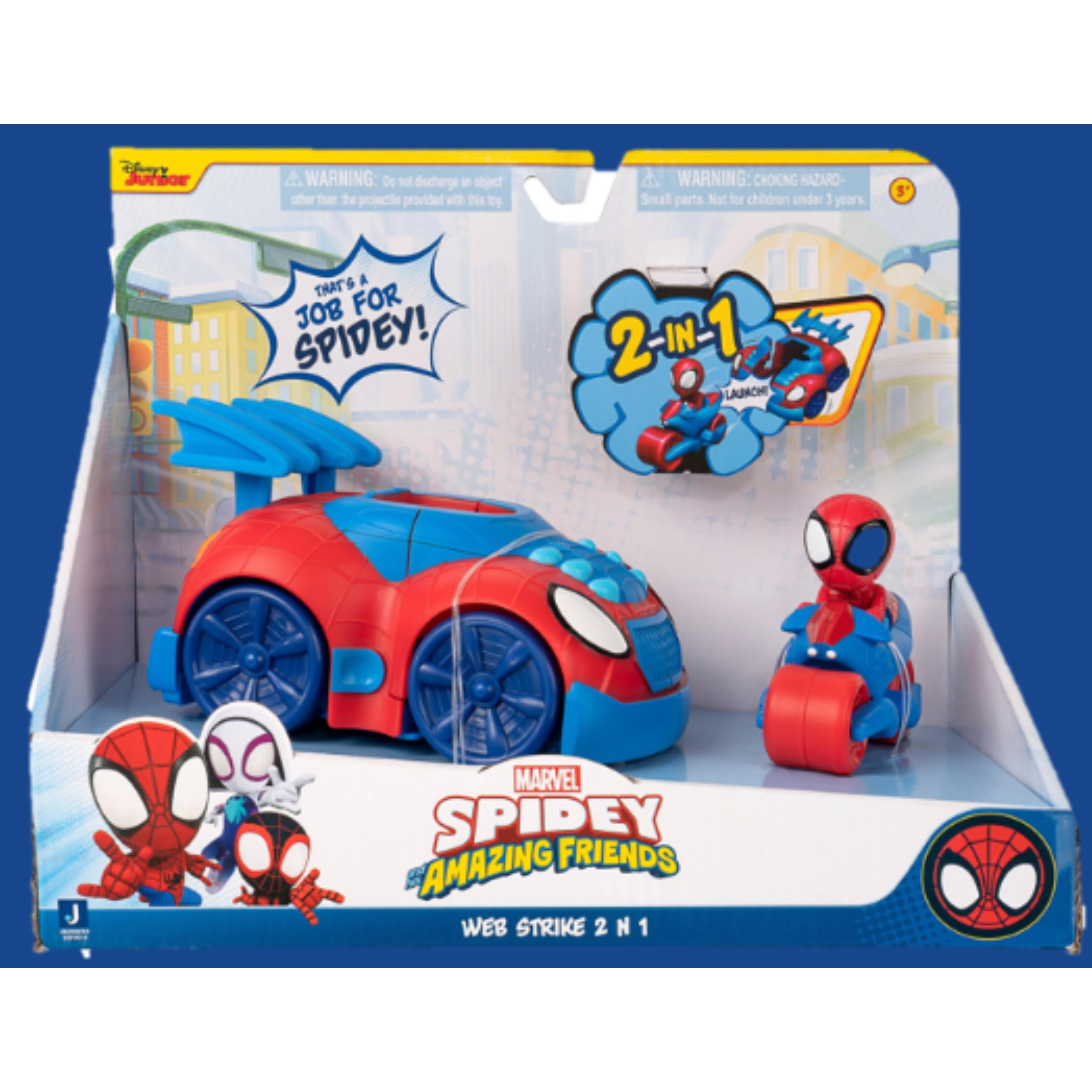 JAZWARES Véhicule rétrofriction 2en 1 Spidey and His Amazing Friends