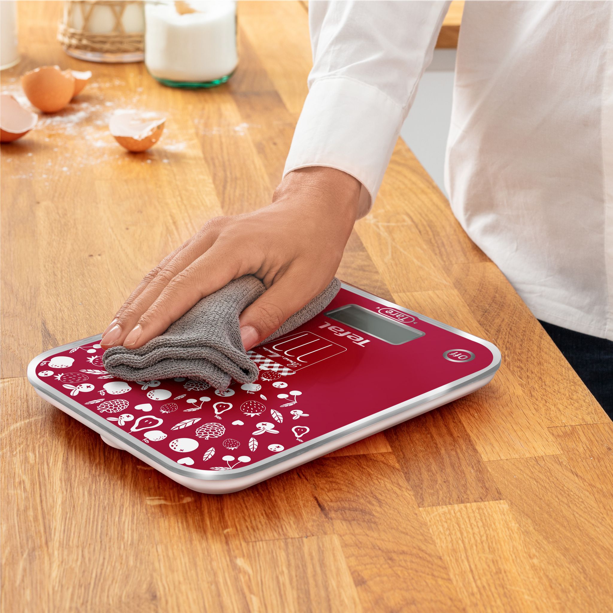 Voir la diapositive 2 : TEFAL Balance de cuisine BC5151V0 -Rouge