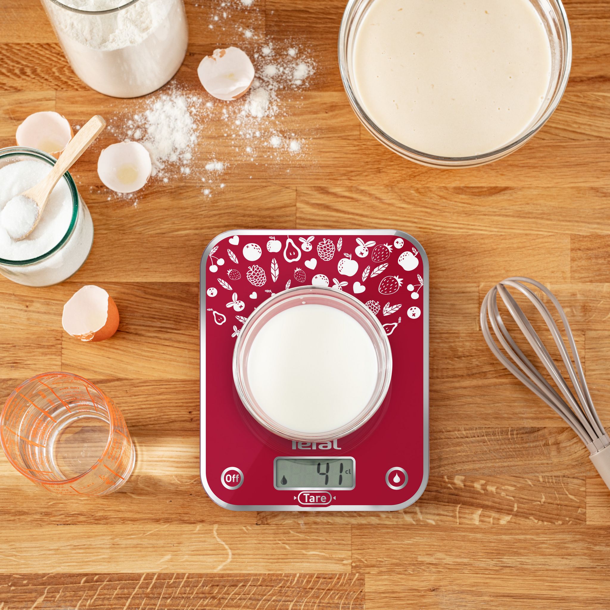 Voir la diapositive 3 : TEFAL Balance de cuisine BC5151V0 -Rouge