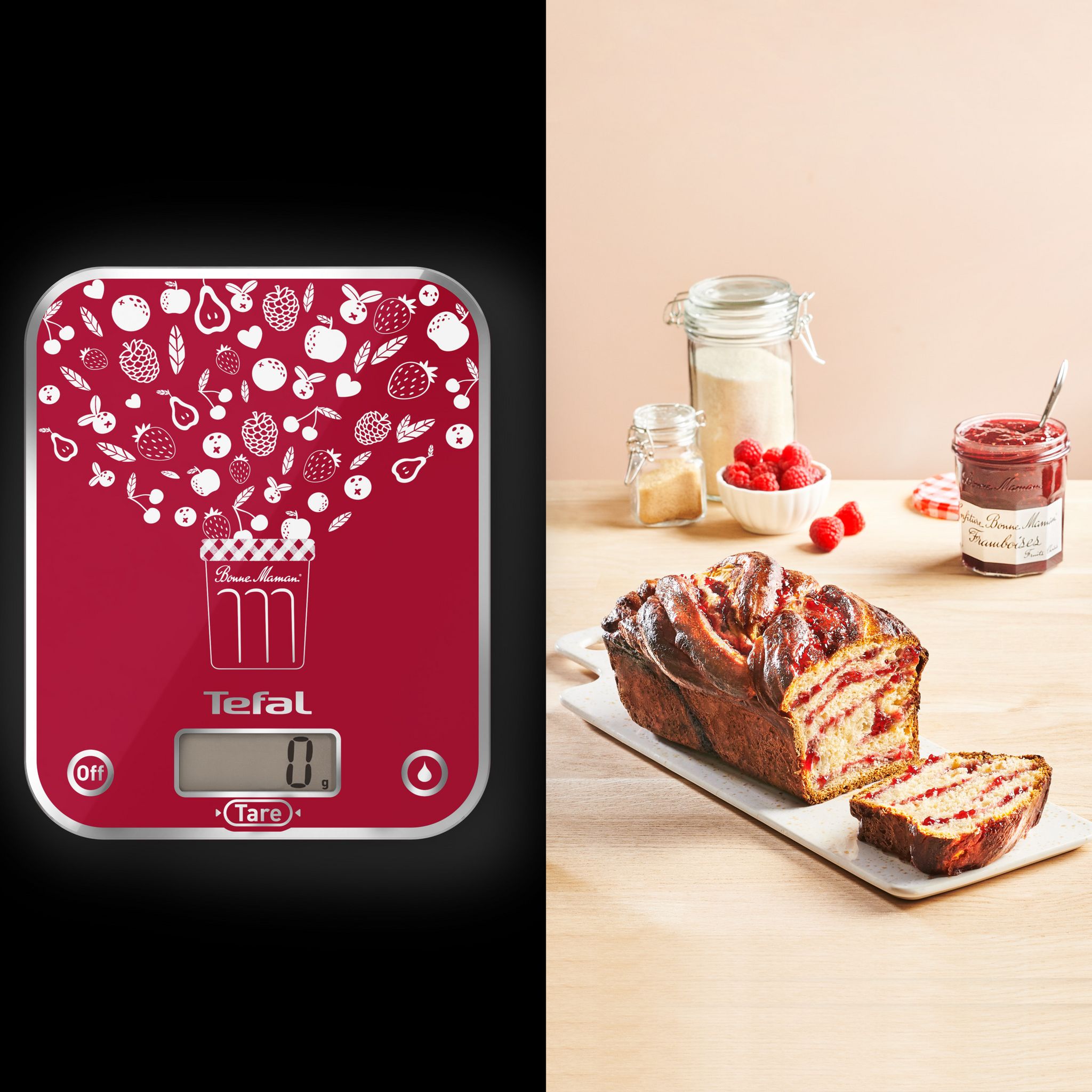Voir la diapositive 4 : TEFAL Balance de cuisine BC5151V0 -Rouge