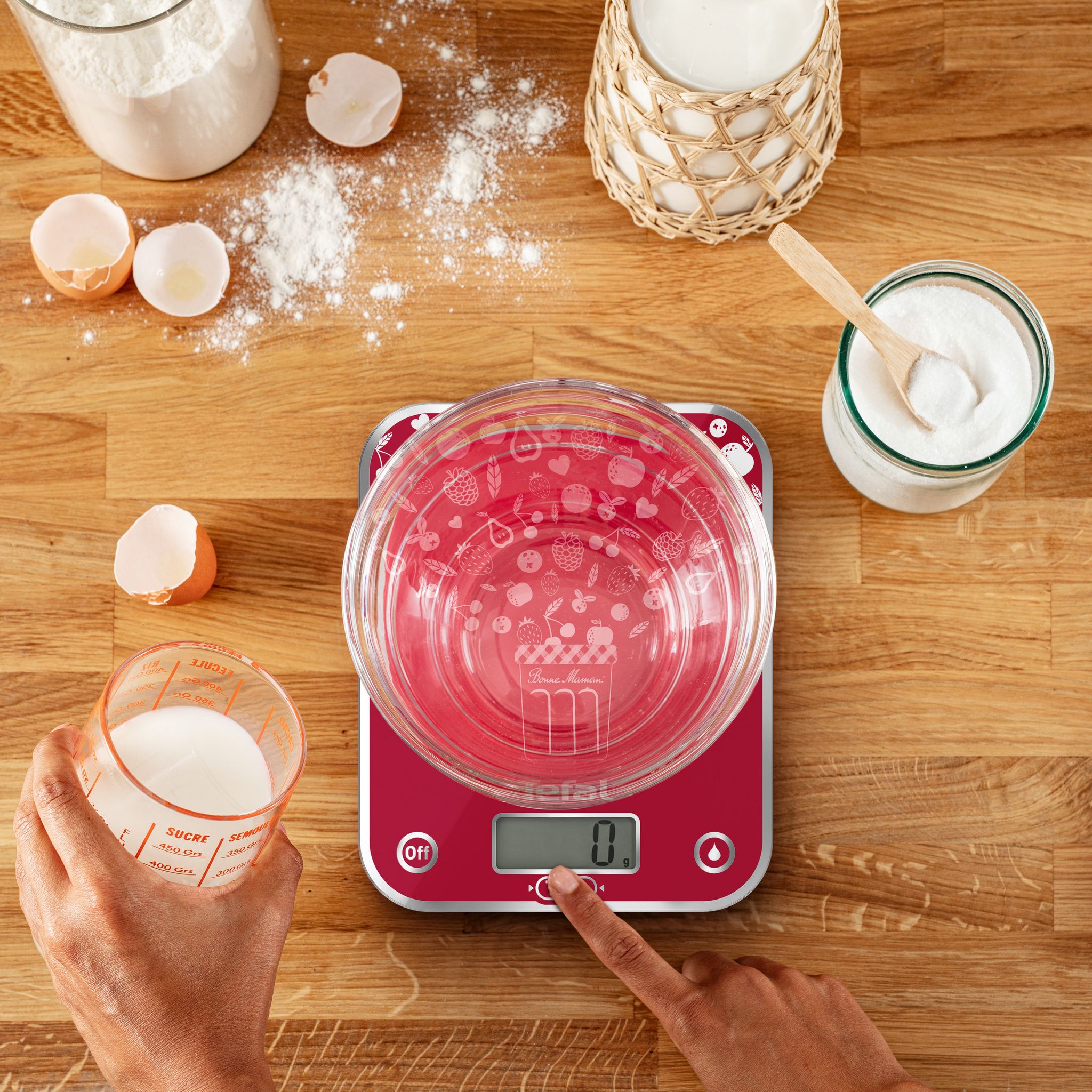 Voir la diapositive 7 : TEFAL Balance de cuisine BC5151V0 -Rouge