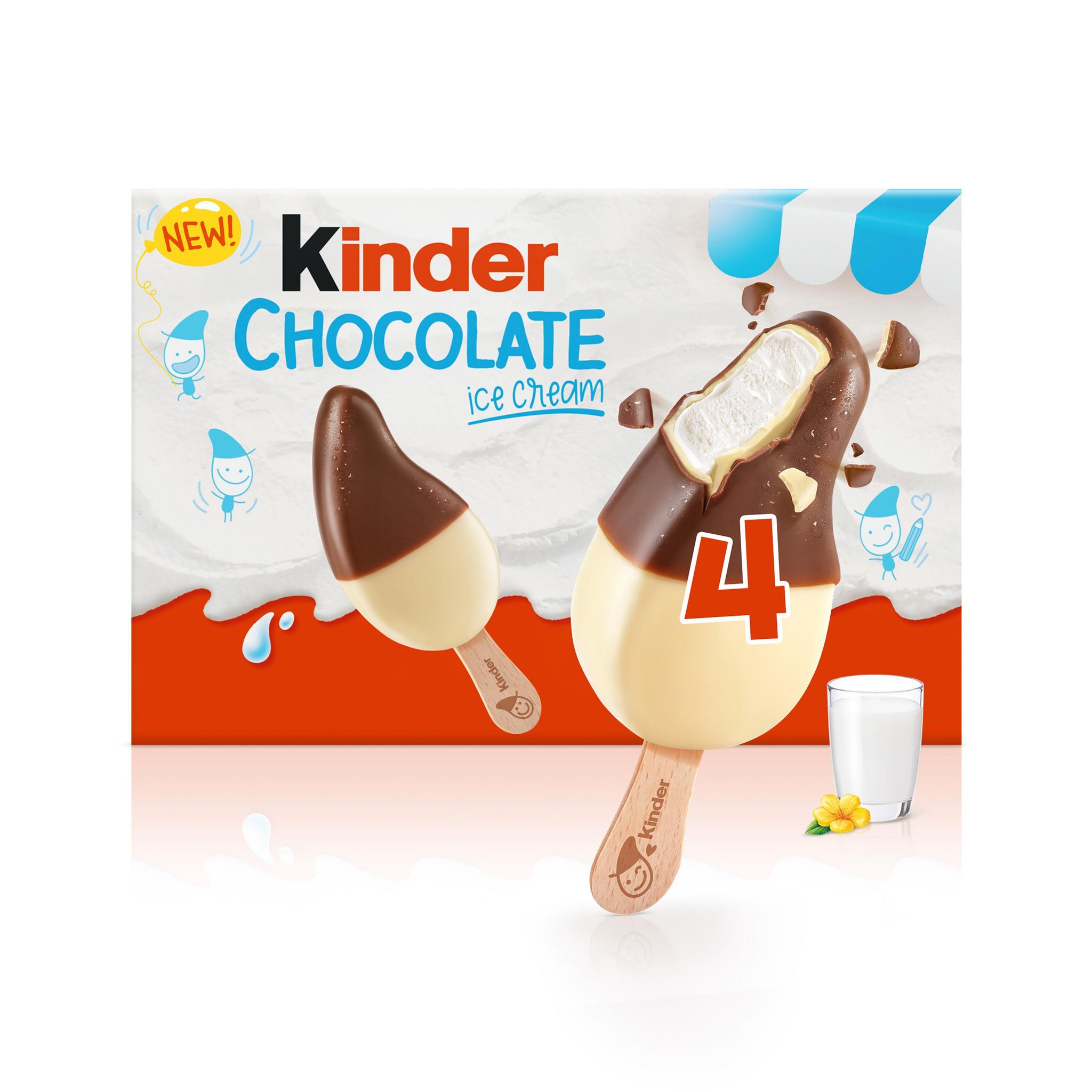 Voir la diapositive 3 : KINDER Bâtonnets glacées 4 pièces 152g