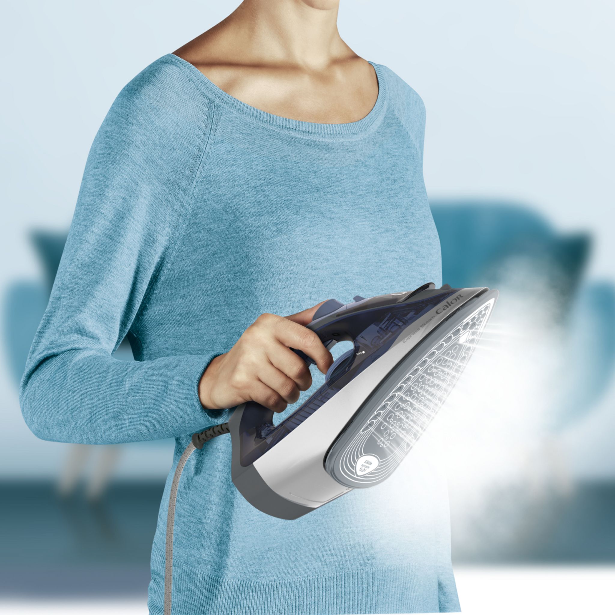 Voir la diapositive 6 : CALOR Fer à repasser FV2852C0 - Bleu