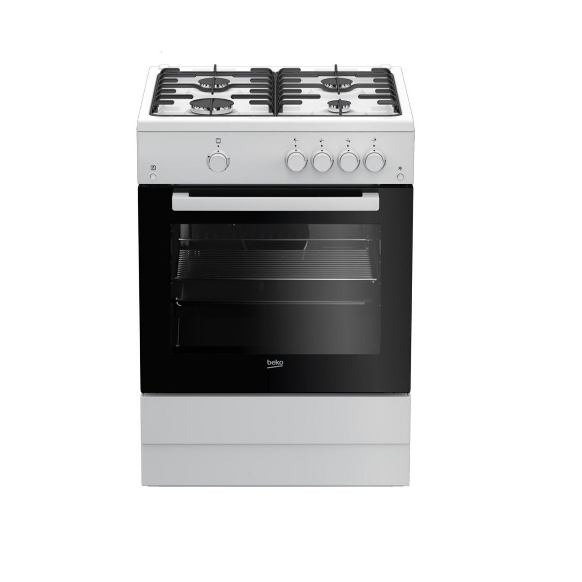 BEKO Cuisinière à gaz FSG62010FW, 60cm, 4 foyers, Four à gaz