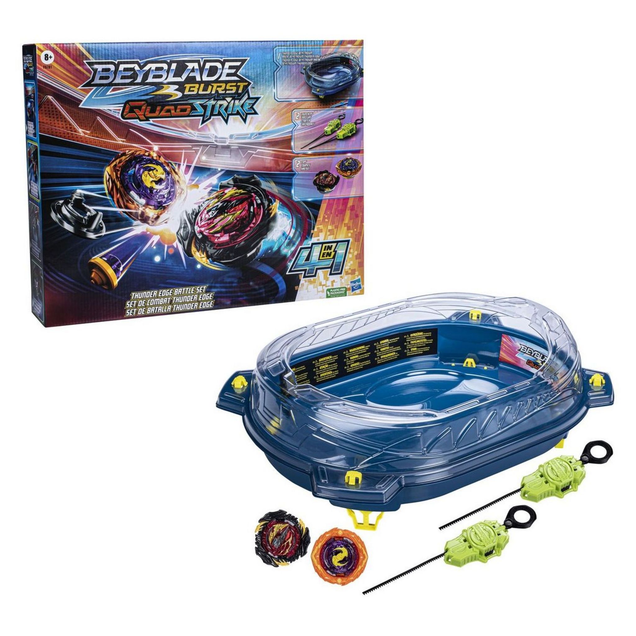 Voir la diapositive 2 : HASBRO Set de combat Thunder Edge Beyblade Burst Quadstrike