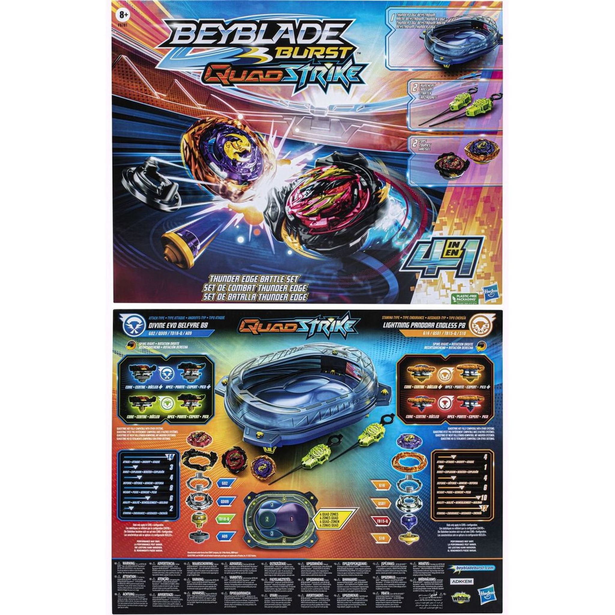 Voir la diapositive 4 : HASBRO Set de combat Thunder Edge Beyblade Burst Quadstrike