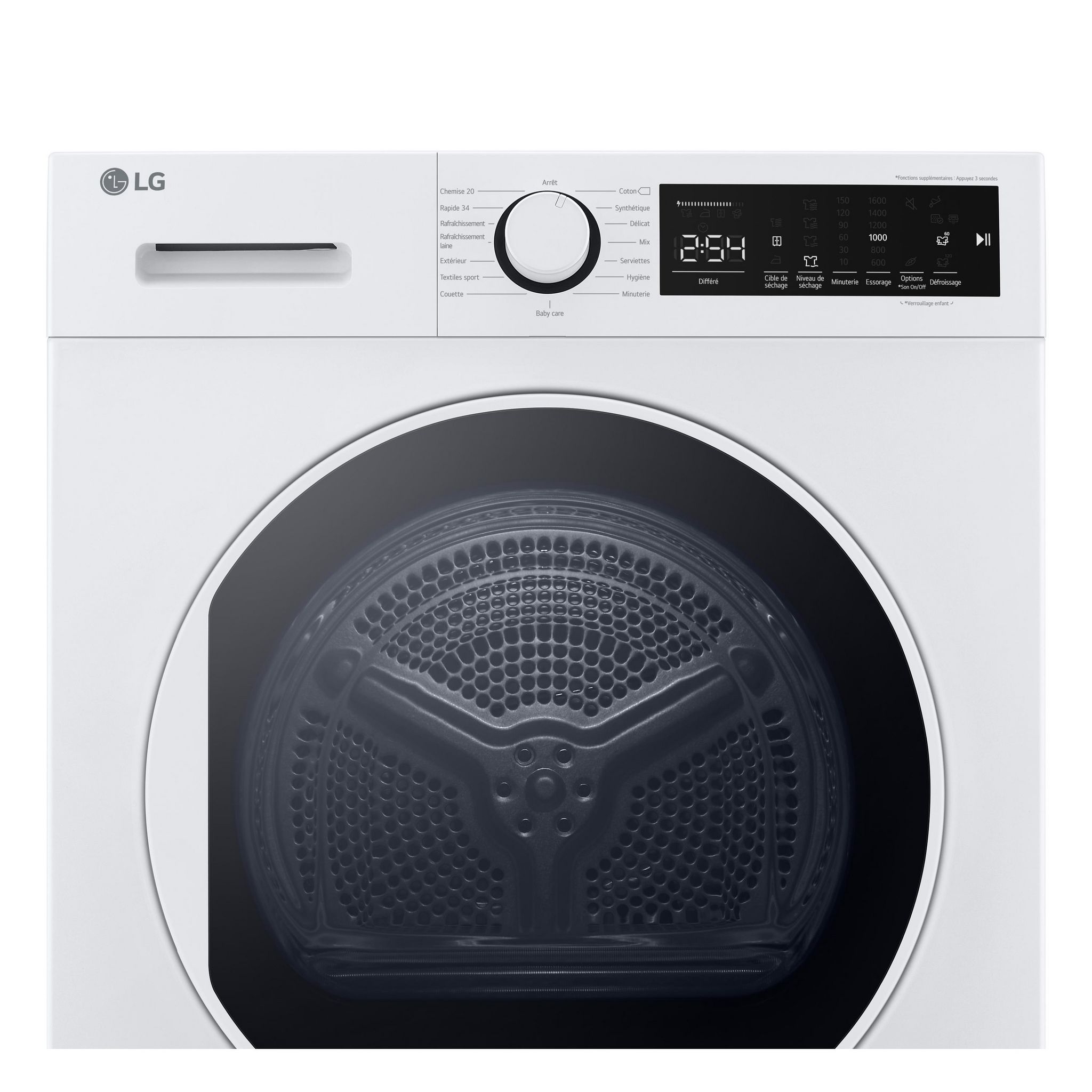Voir la diapositive 3 : LG Sèche linge RH8D13WH, 8 kg, Pompe à chaleur, A++
