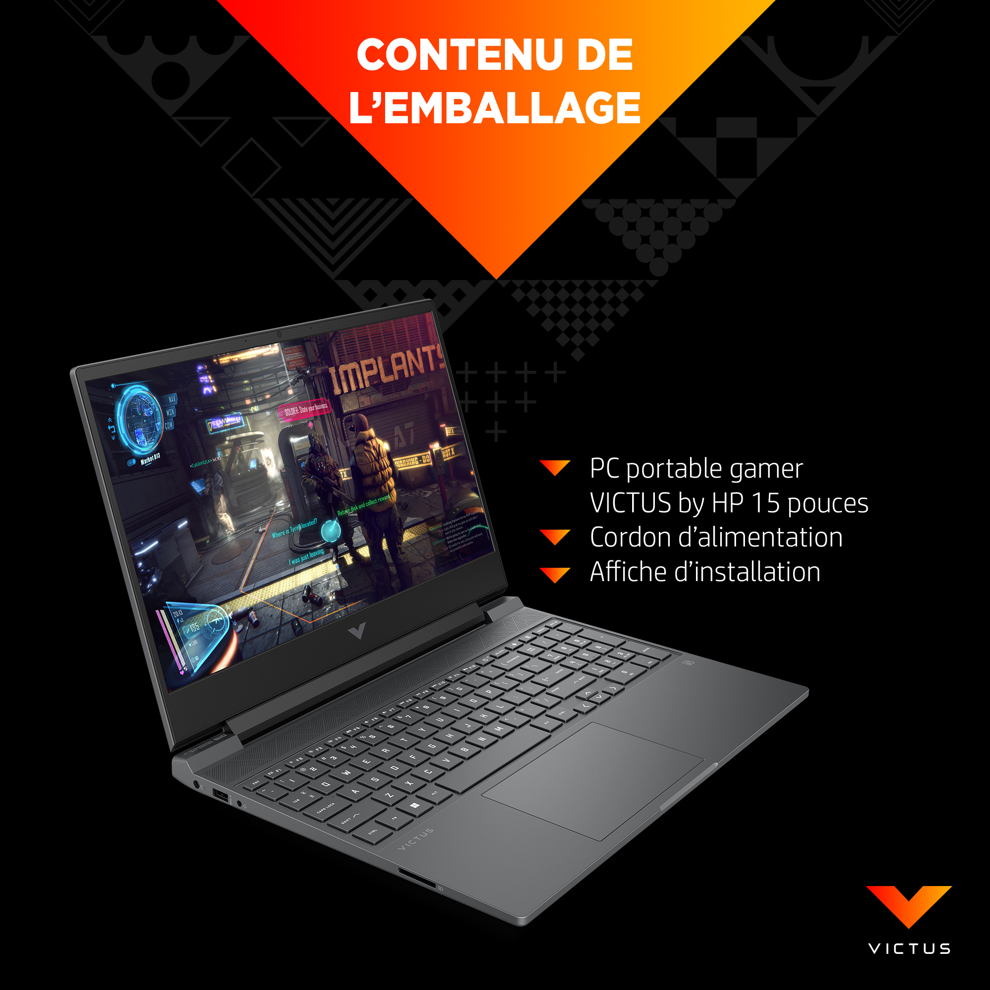 Voir la diapositive 7 : HP Ordinateur portable VICTUS 15-FB0198NF