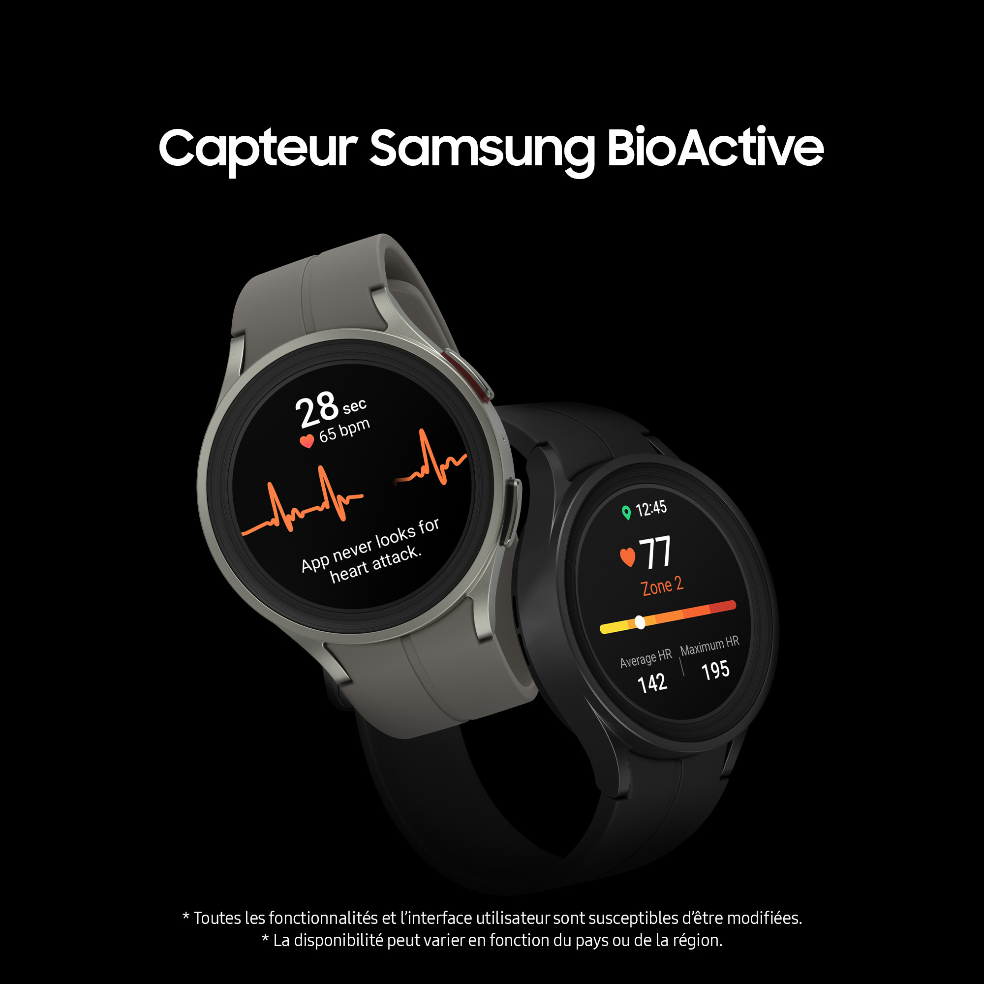 Voir la diapositive 5 : SAMSUNG Montre connectée Watch Pro 5 45mm - Noir