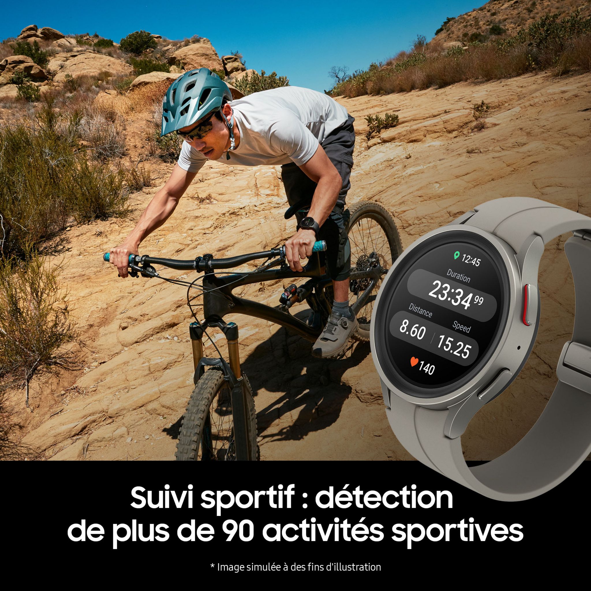 Voir la diapositive 6 : SAMSUNG Montre connectée Watch Pro 5 45mm - Noir