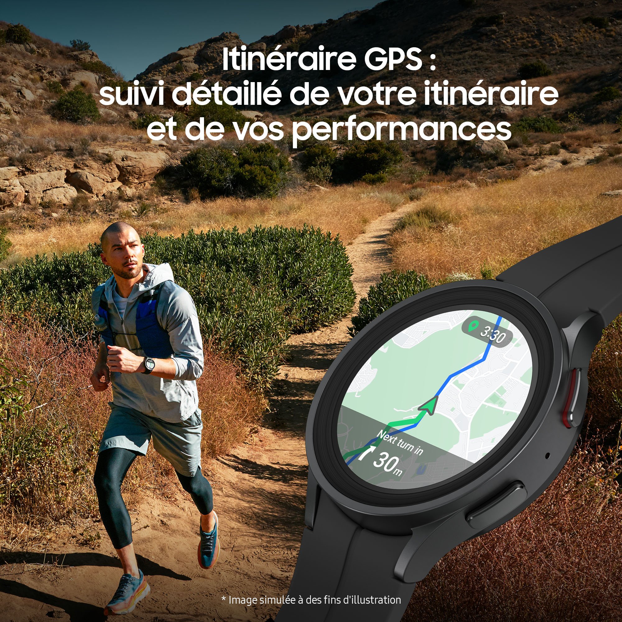 Voir la diapositive 4 : SAMSUNG Montre connectée Watch Pro 5 45mm - Titan