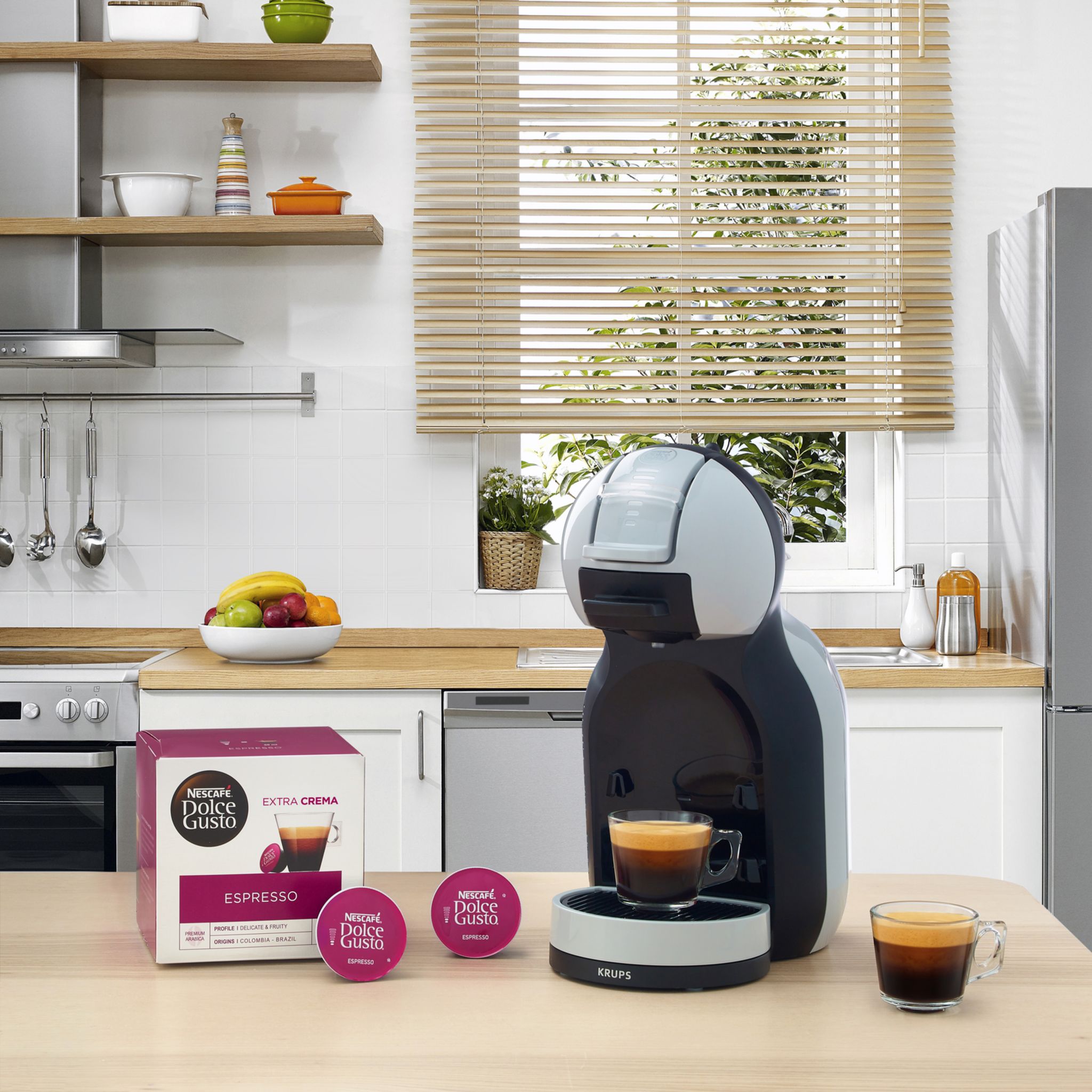 Voir la diapositive 8 : KRUPS Cafetière à capsule Dolce Gusto MINI ME YY4880FD - Gris artic