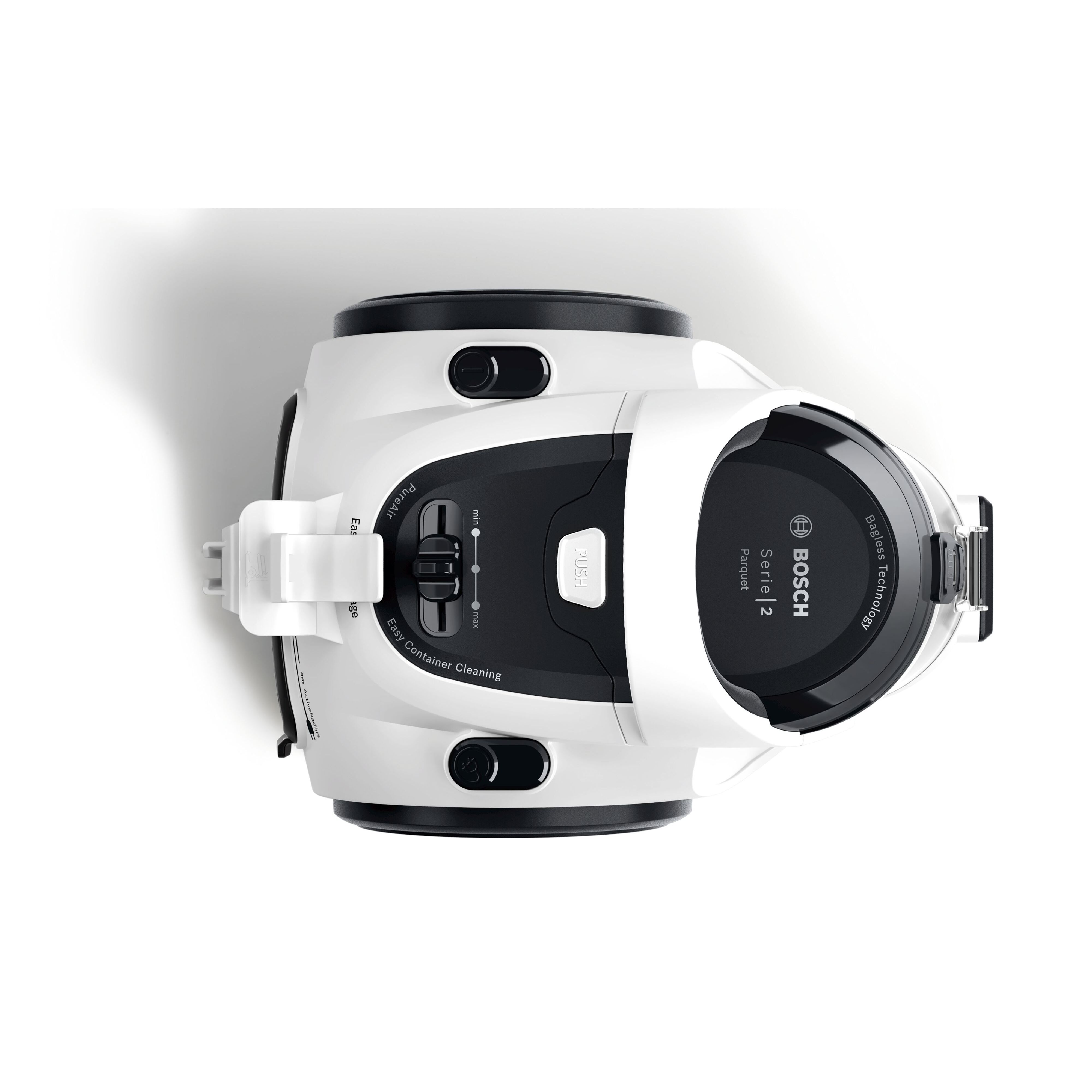 Voir la diapositive 3 : BOSCH Aspirateur traîneau sans sac BGS05A322 - Blanc