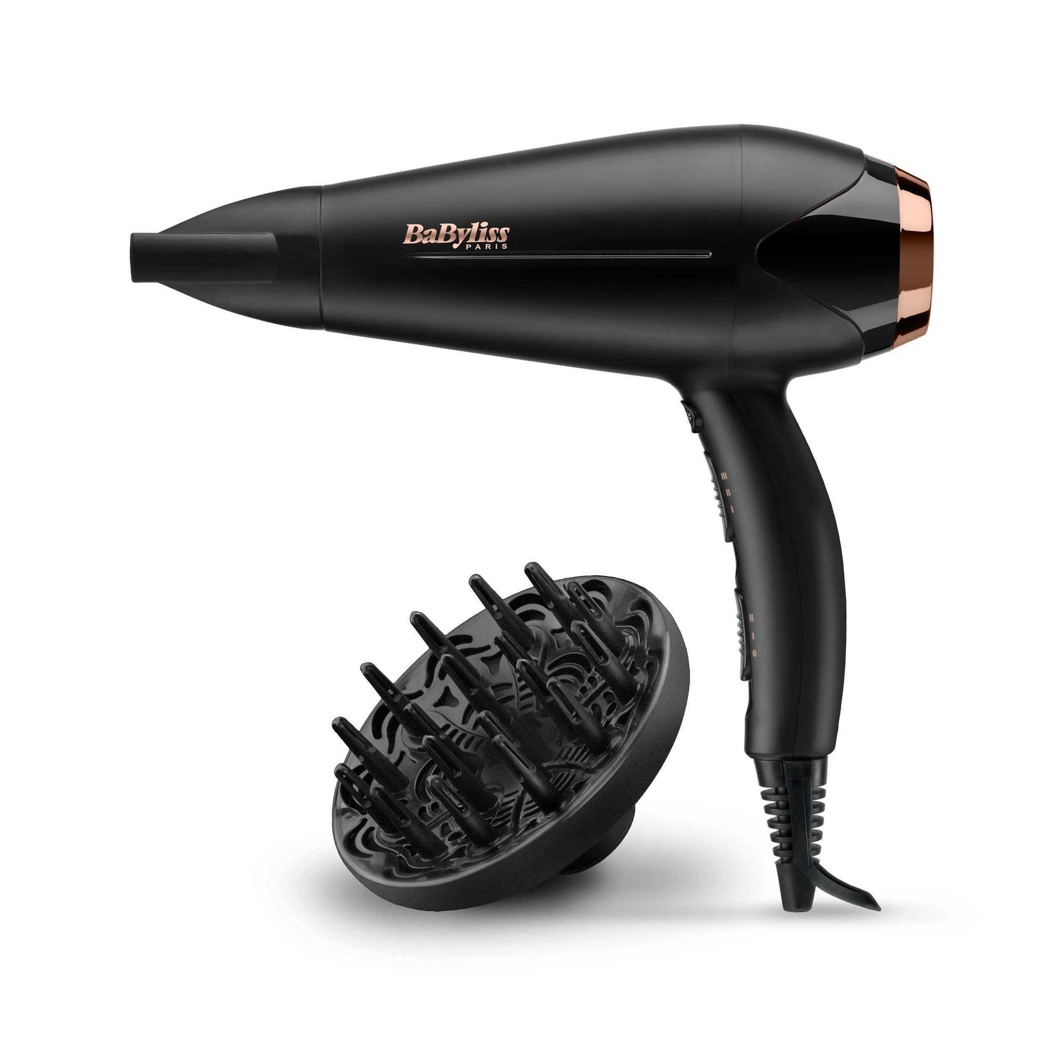 Voir la diapositive 6 : BABYLISS Sèche cheveux avec diffuseur fonction ionique D570DE - Noir