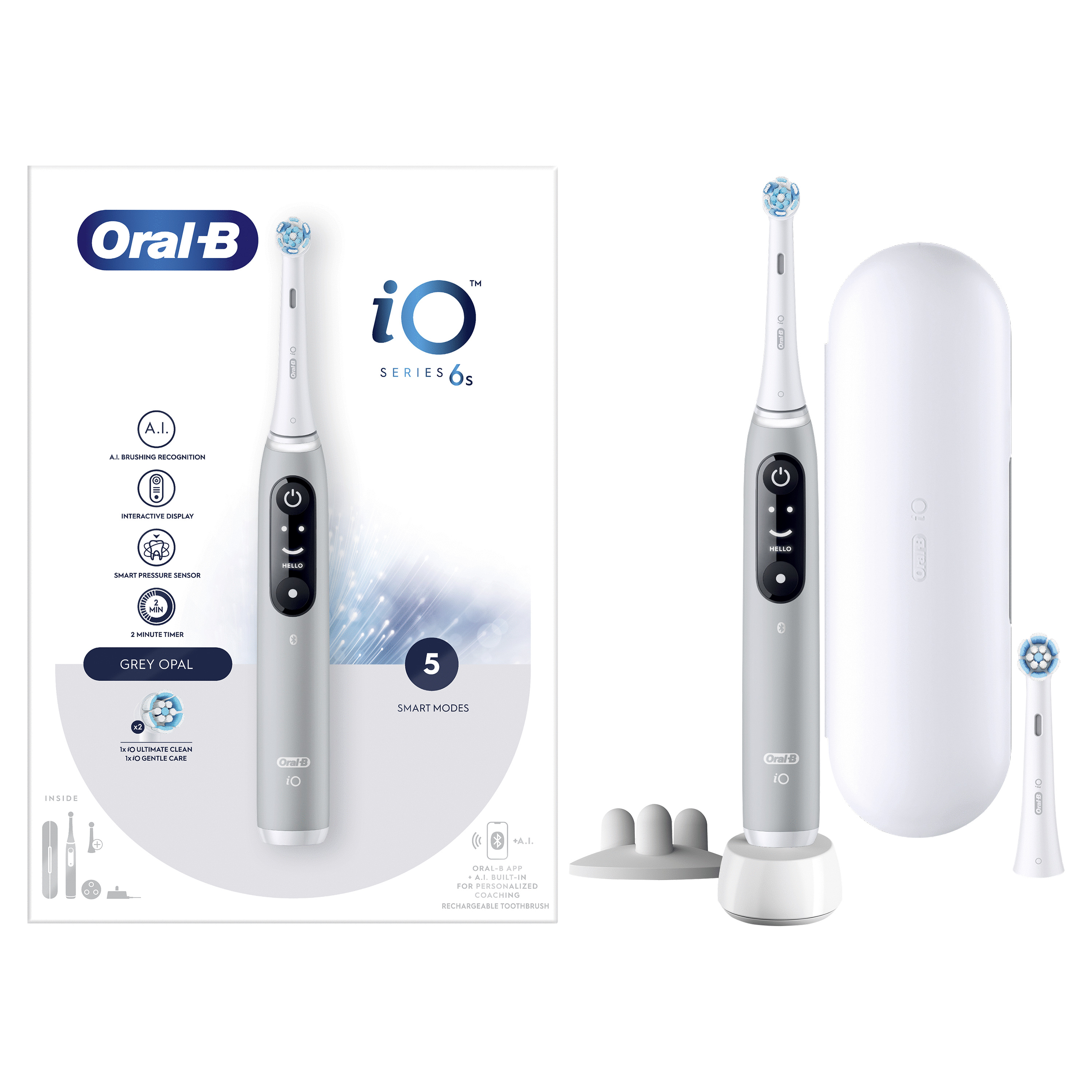 Voir la diapositive 14 : ORAL-B Brosse à dents électrique IO6s - Blanc