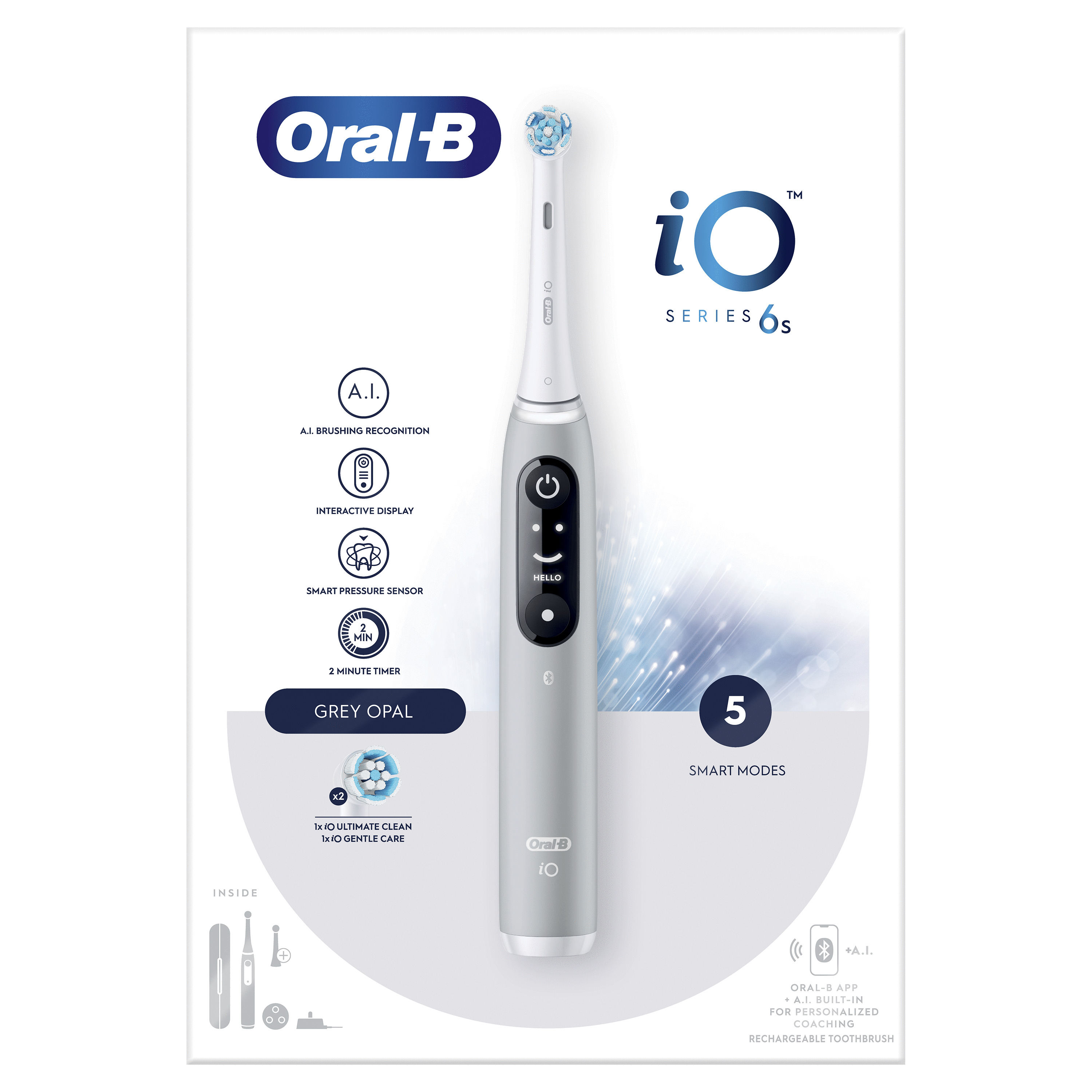 Voir la diapositive 15 : ORAL-B Brosse à dents électrique IO6s - Blanc