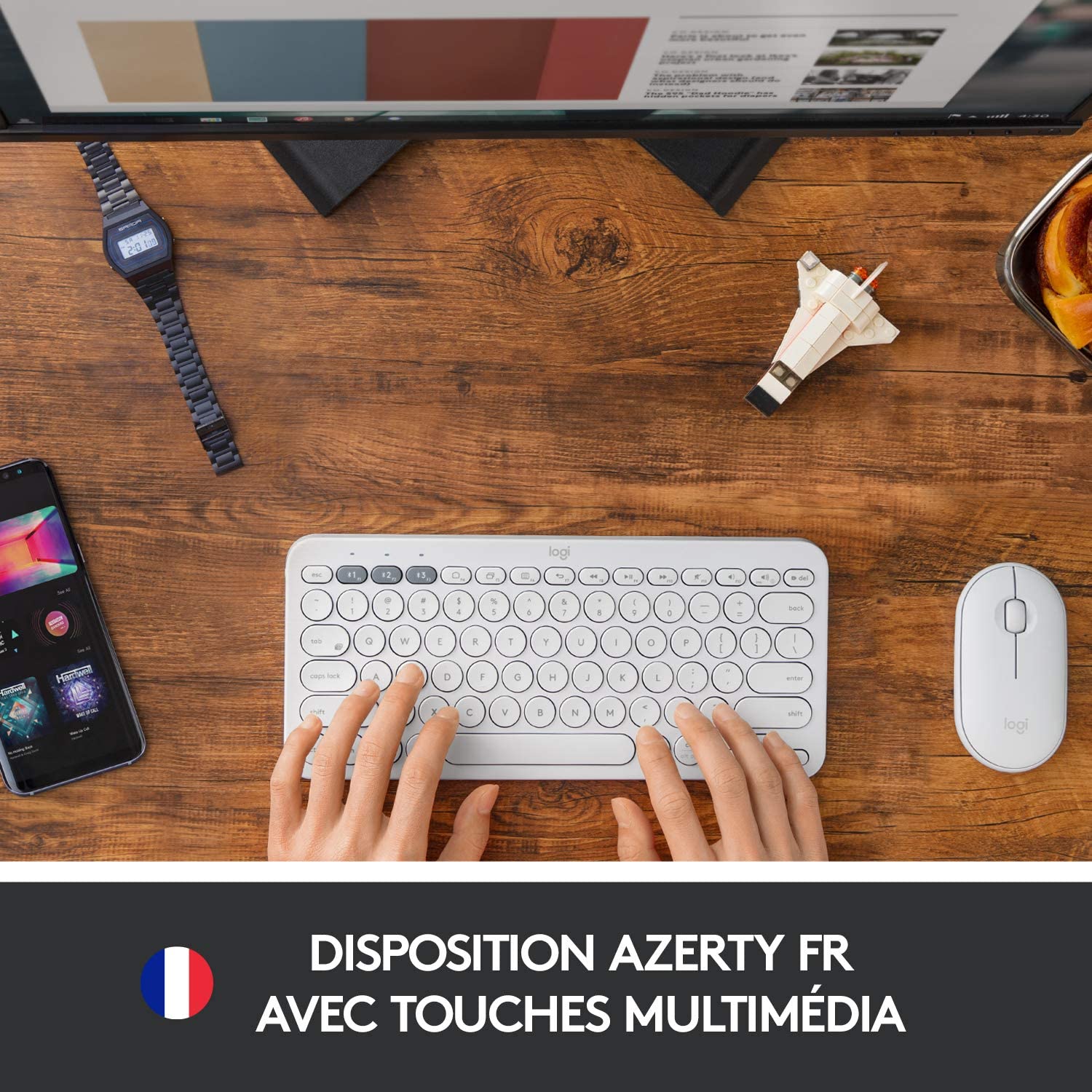 Voir la diapositive 7 : LOGITECH Clavier SF K380 - Blanc
